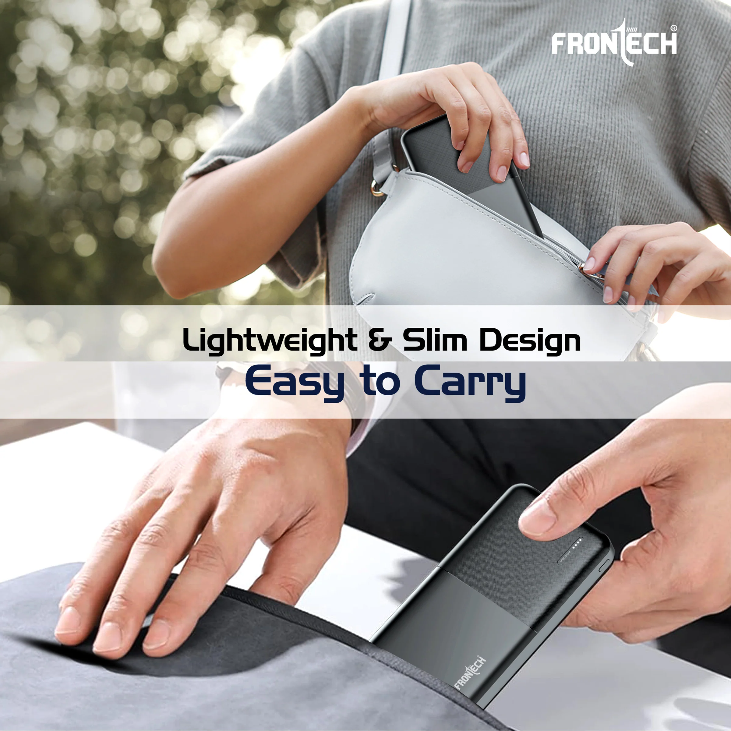 Frontech 10000 mAh Li-ion Power Bank with LED Indicator, Dual USB (PB-0007) - Image 8