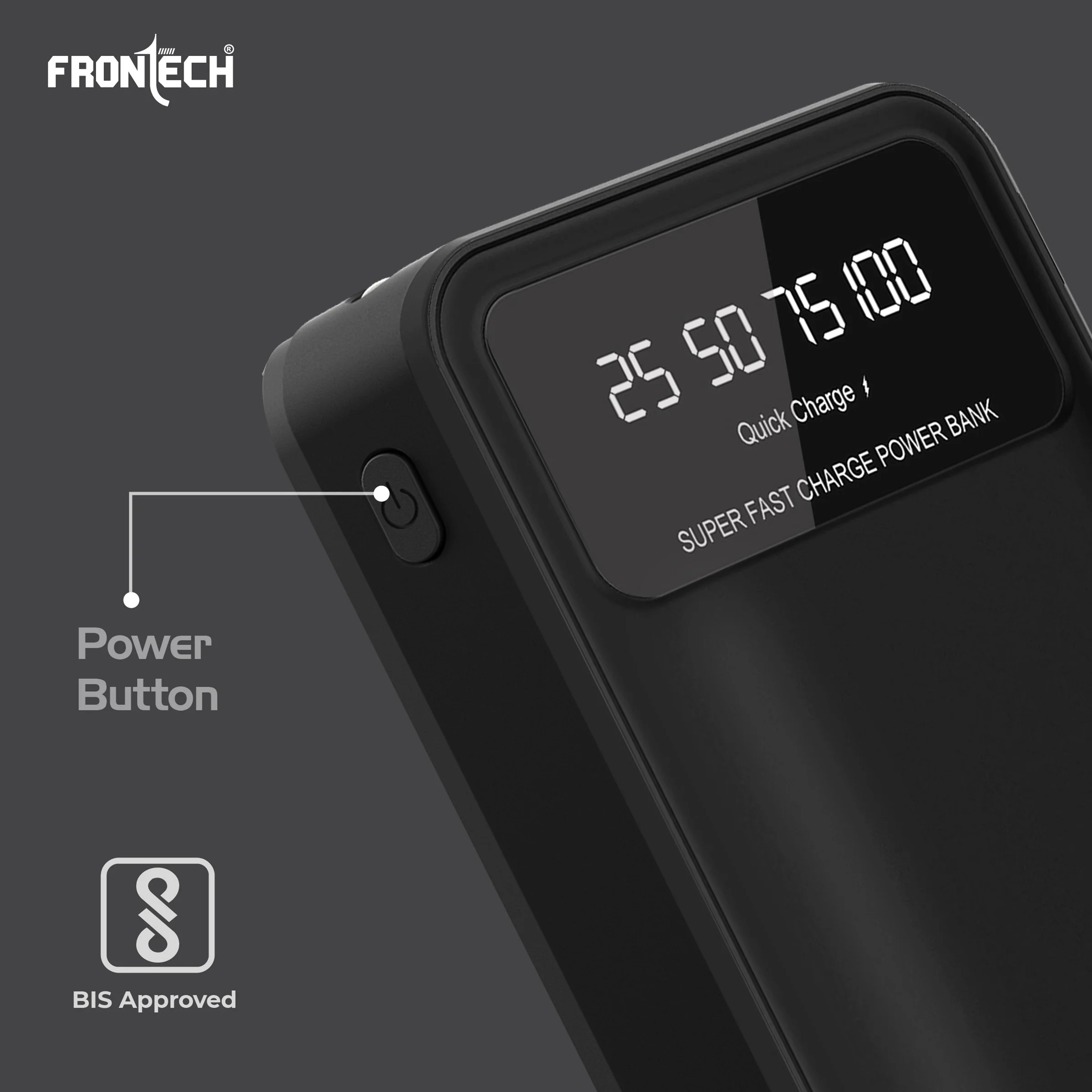 Frontech 20000mAh 22.5W Fast Charging Power Bank with LED Digital Display, Dual USB Output, Type-C & Micro Input, Dual LED Torch Light, Li-Polymer Battery, Multi-Protection – Universal Compatibility | PB-0008 - Image 9