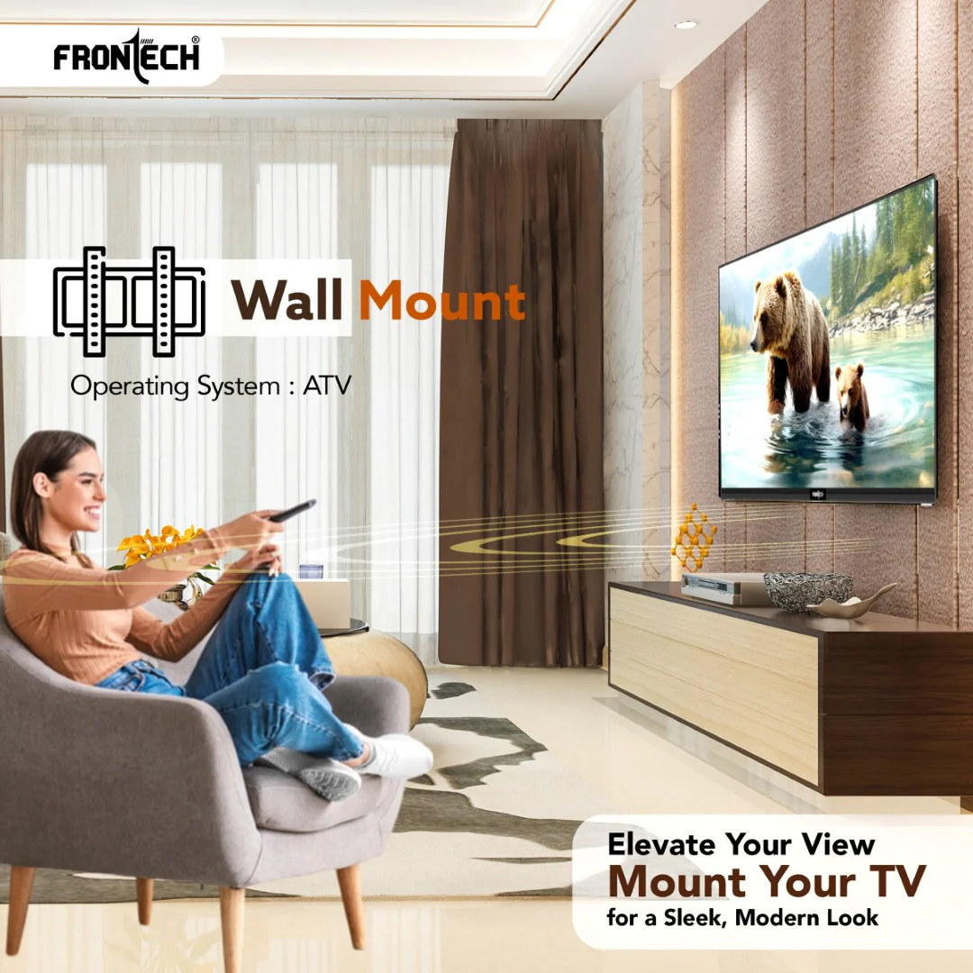 Frontech 24" HD LED TV | 1366x768, 20W Sound | Multiple Ports, Glossy Black (TV-0021) - Image 4