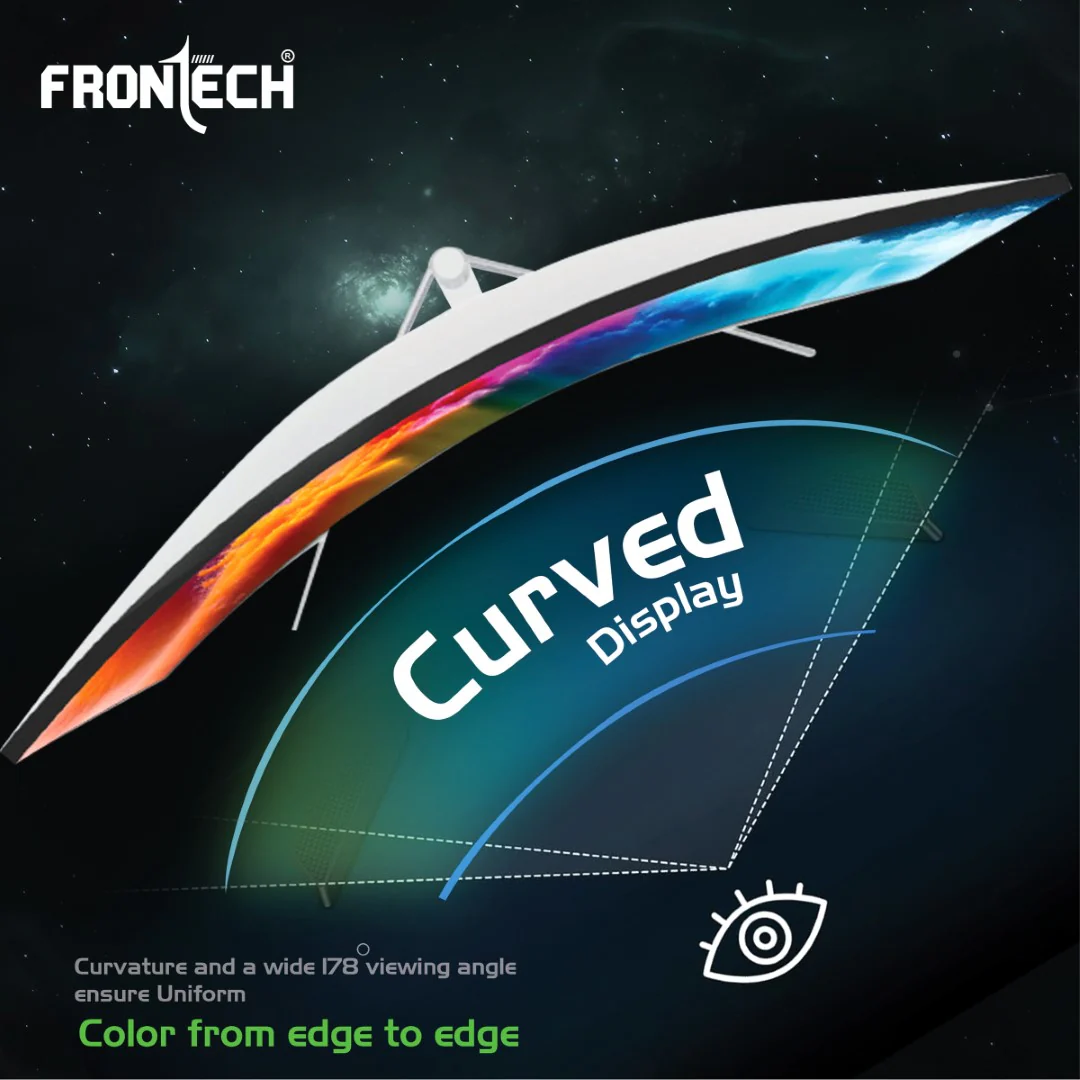 Frontech 24" Ultima Curved LED Monitor | 100Hz, 1920x1080, Built-in Speaker (MON-0088) - Image 5
