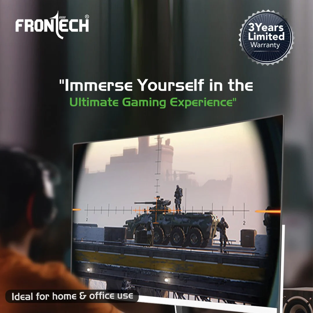 Frontech 24" Ultima Curved LED Monitor | 100Hz, 1920x1080, Built-in Speaker (MON-0088) - Image 9