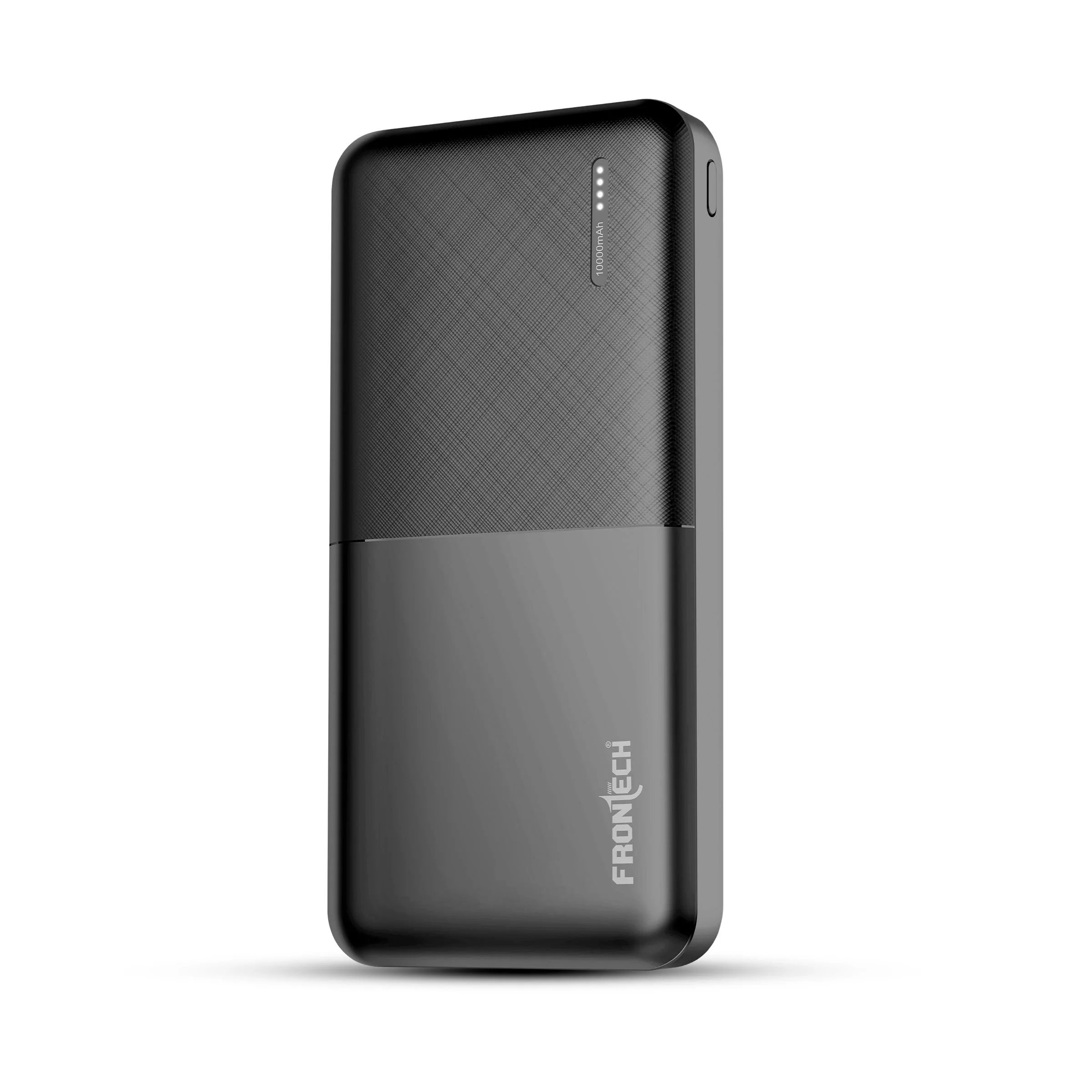 Frontech 10000mAh 12W Power Bank | Dual USB Output & Dual Input Type-C & Micro USB – Black (PB-0042)