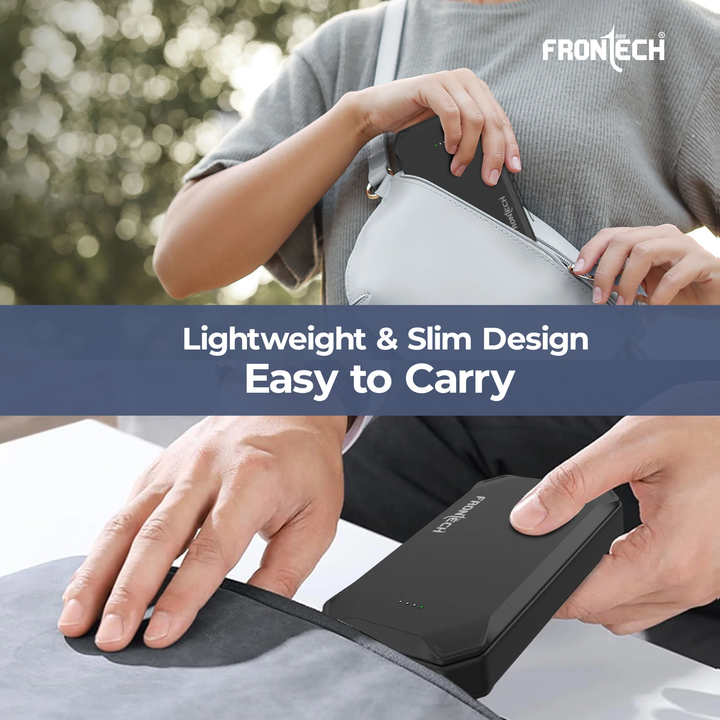 Frontech 10000mAh 22.5W Fast Charging Power Bank with LED Indicator | Short Circuit Protection & Dual Output (PB-0028) - Image 6