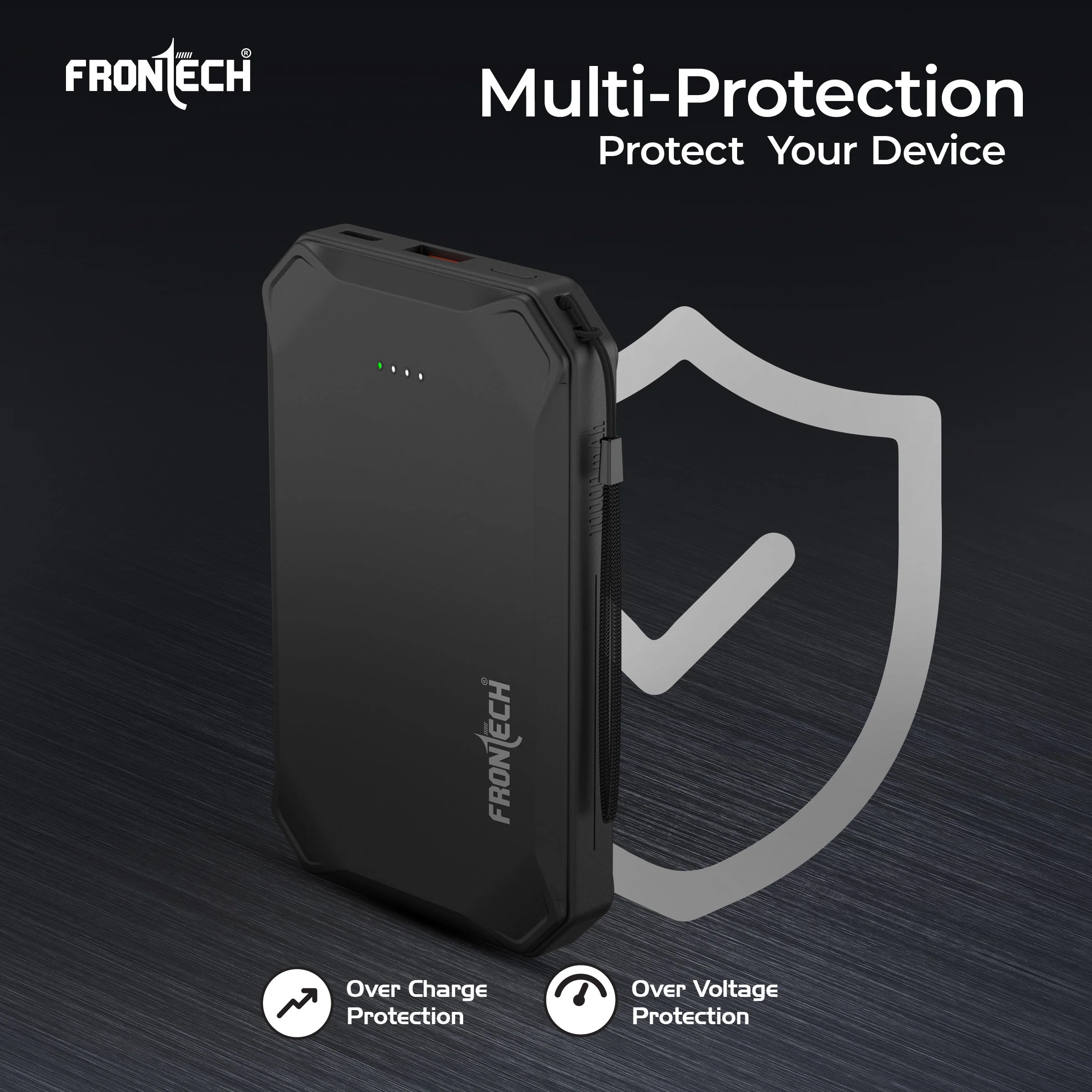 Frontech 10000mAh 22.5W Fast Charging Power Bank with LED Indicator | Short Circuit Protection & Dual Output (PB-0028) - Image 7