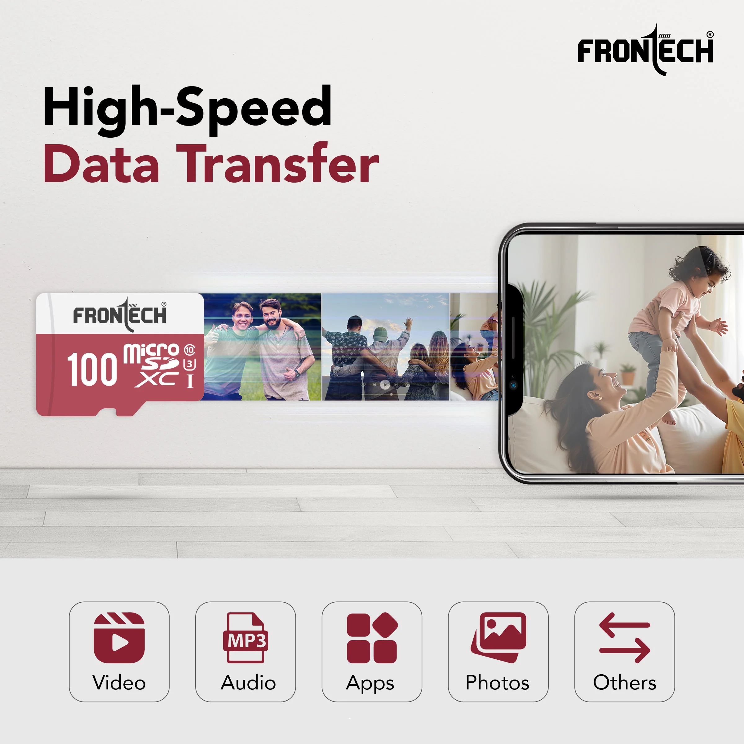 Frontech 100GB Micro SDXC Memory Card - Class 10 UHS-3 High-Speed Data Transfer | Full HD Video Capture & 3-Year Warranty (MSD-0002) - Image 3