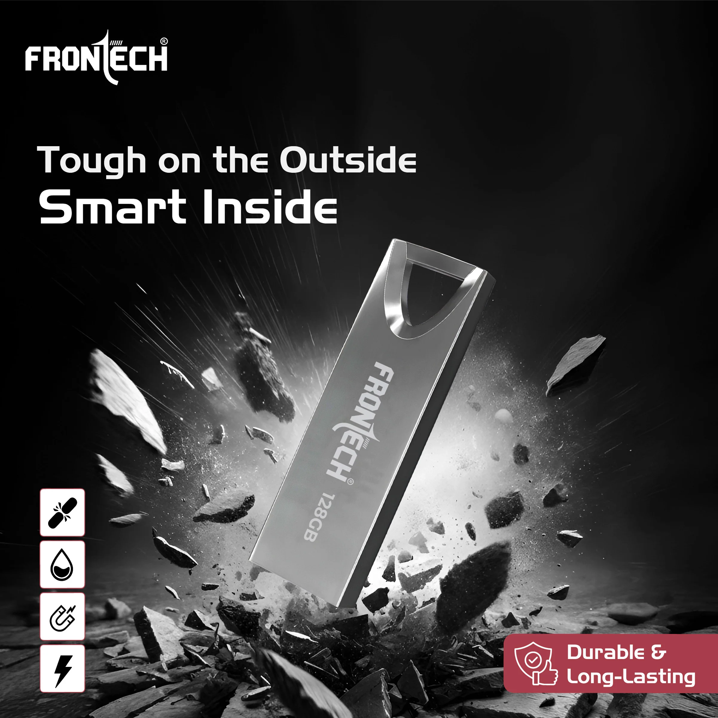 Frontech 128 GB USB 2.0 Flash Drive | 480 Mbps | High Speed | Wide Compatibility | Slim & Portable |3 Years Limited Warranty (PND-0005) - Image 5