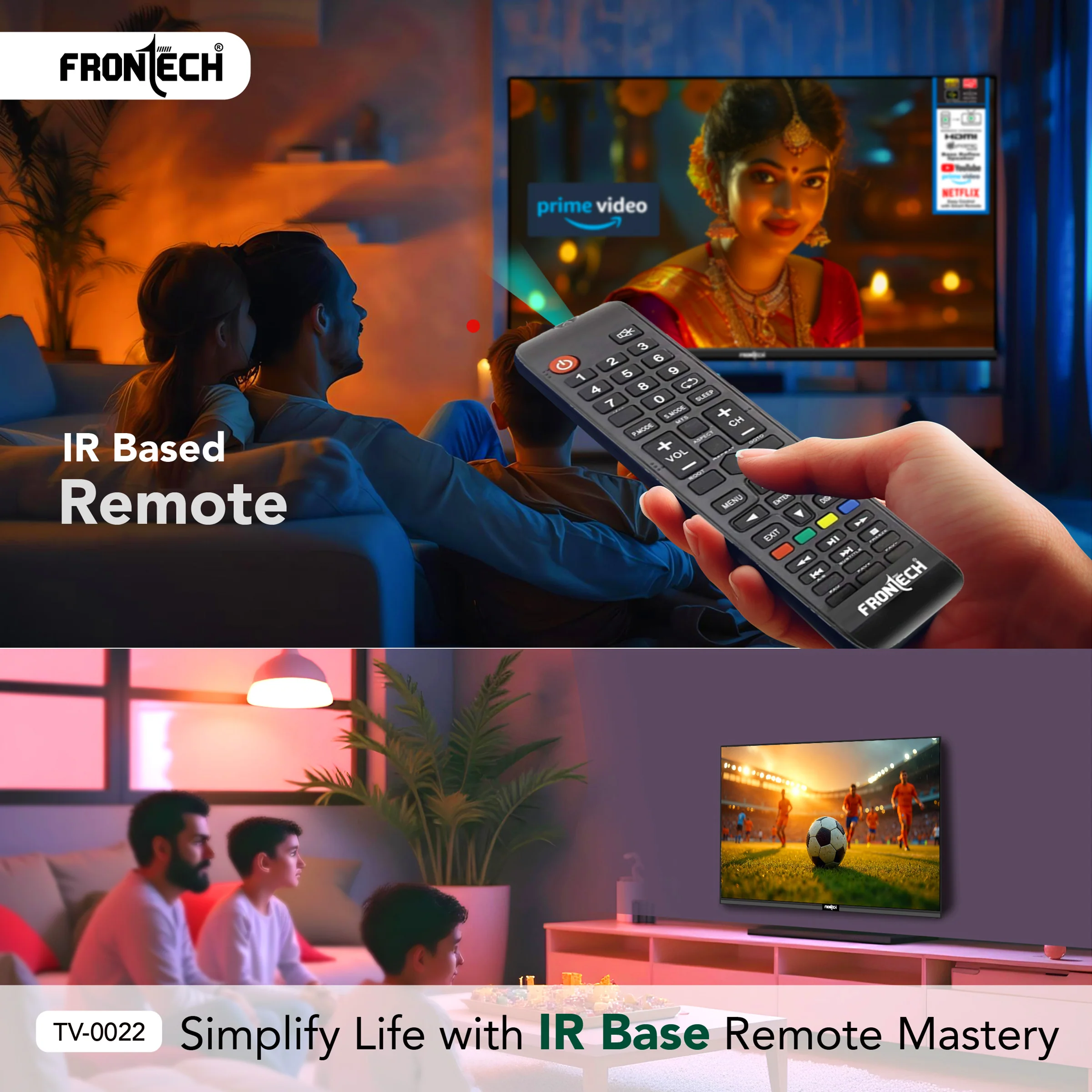 Frontech 24-Inch HD Ready LED Smart TV | 1366x768p Resolution | Dual 10W Speakers | Wi-Fi | HDMI/USB/AV Ports | IR Remote | Wall Mountable | AOSP OS (TV-0022) - Image 4