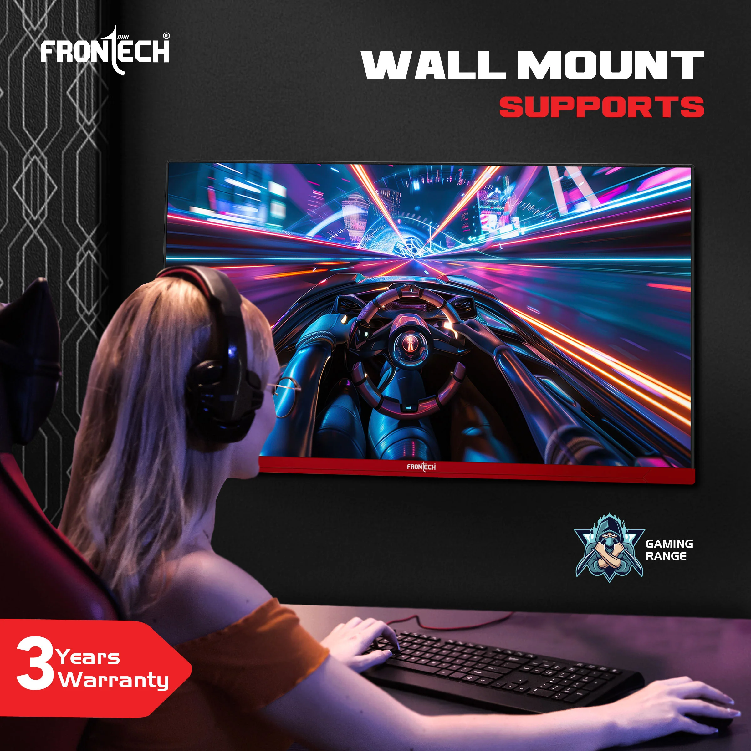 Frontech 27-Inch QHD 2K Gaming Monitor (2560×1440) | 180Hz Refresh Rate | IPS Panel | HDMI & DP Dual Input | RGB Backlight | Eye Care | Wall Mount | 3-Year Warranty (MON-0085P) - Image 6