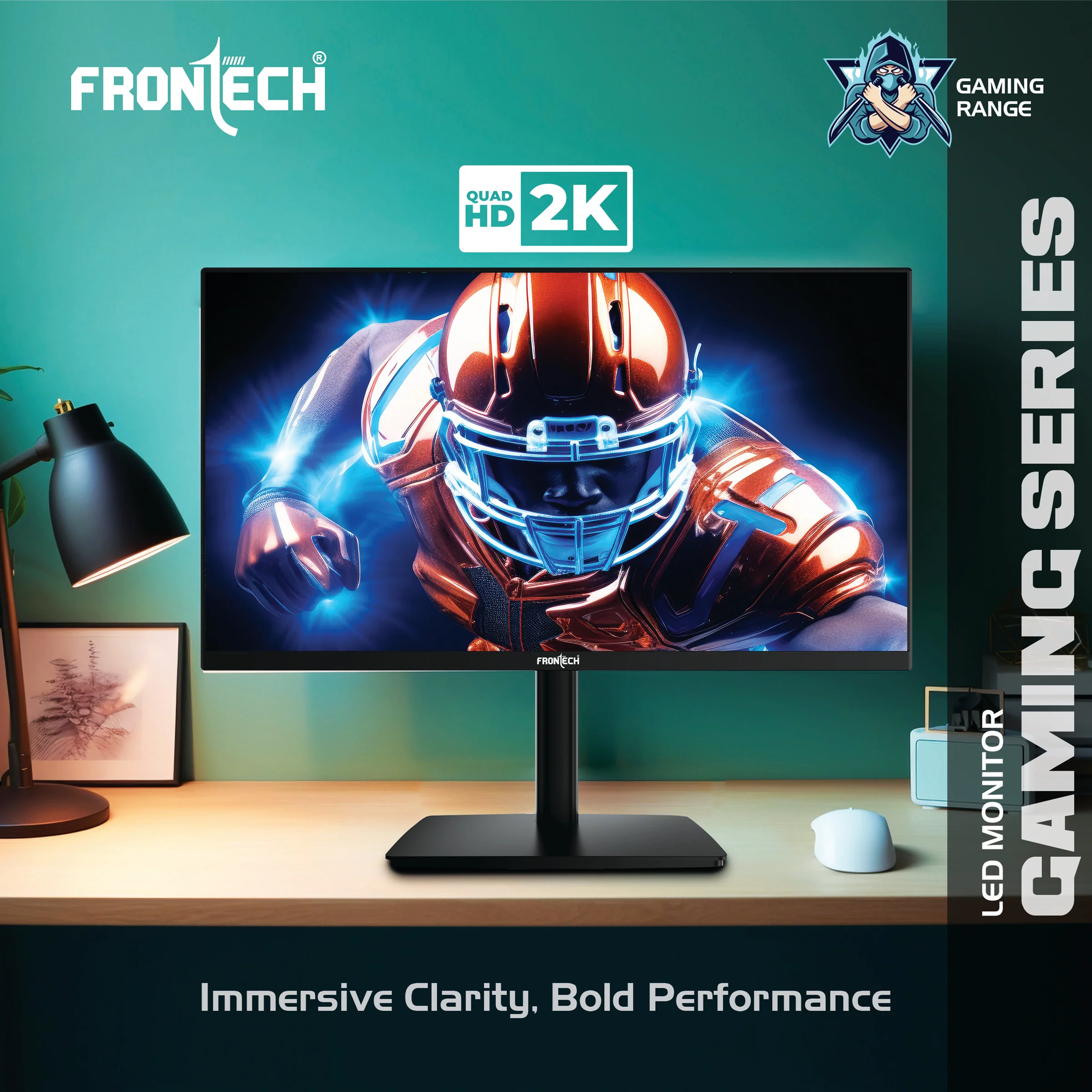Frontech 27 inch Gaming Monitor | 100Hz | 2560x1440 | Wall Mountable | HDMI & DP | 1ms Response Time | Built-in Speaker | 3 Years Warranty - Image 3