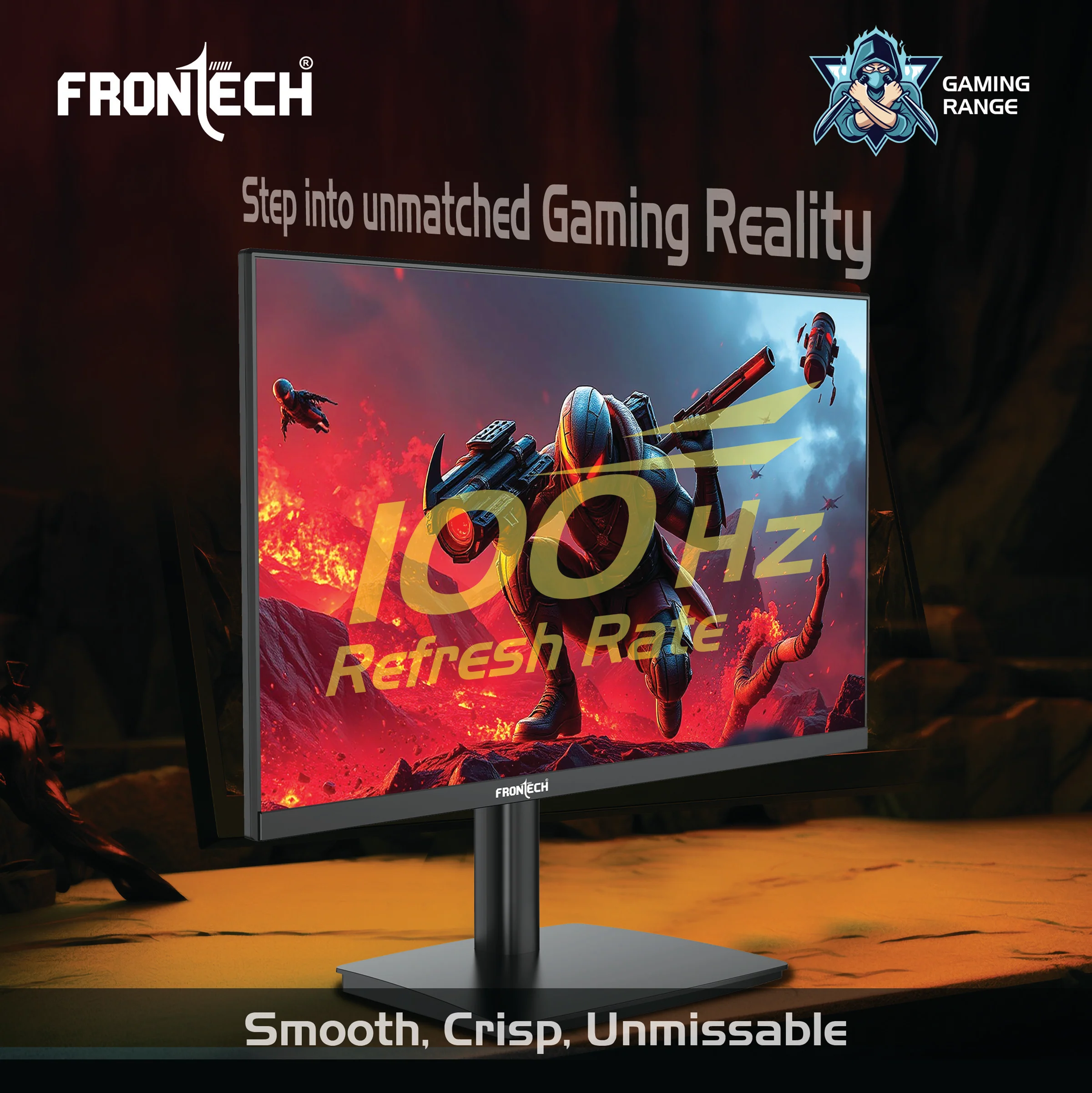 Frontech 27 inch Gaming Monitor | 100Hz | 2560x1440 | Wall Mountable | HDMI & DP | 1ms Response Time | Built-in Speaker | 3 Years Warranty - Image 4