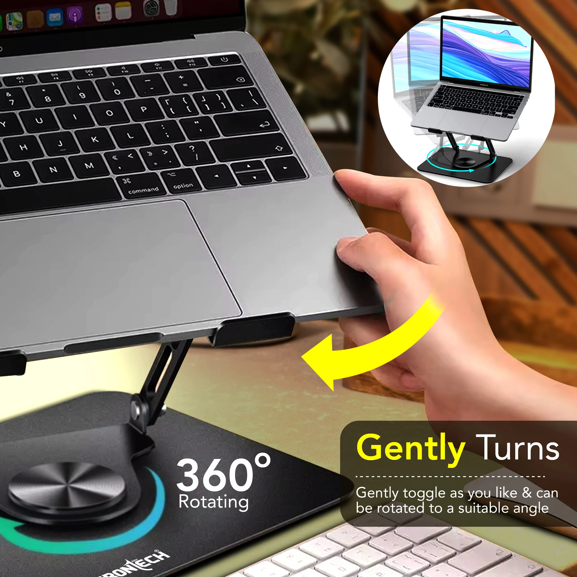 Frontech 360° Rotatable Laptop Stand for Up to 17" Laptops (CP-0009) - Image 3