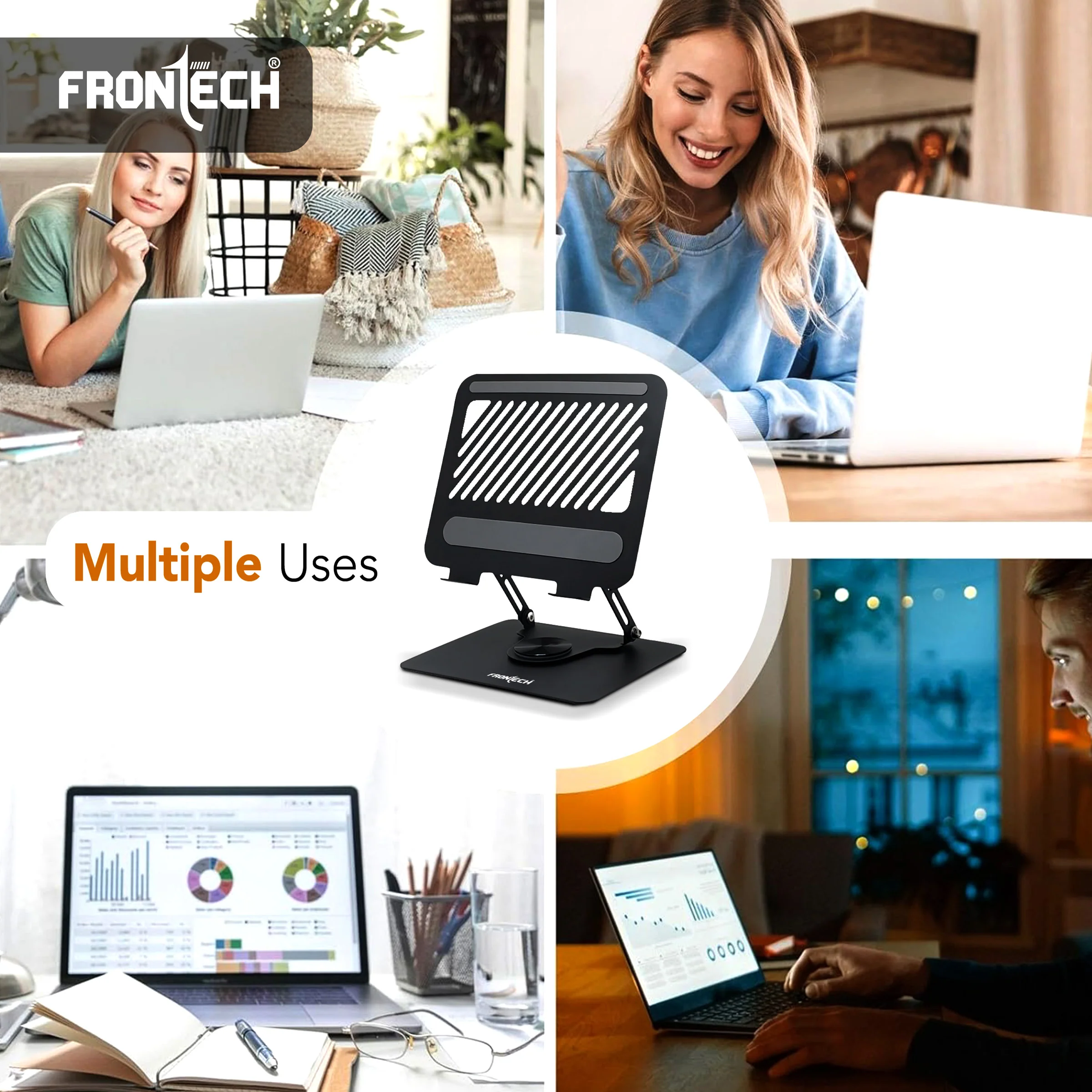 Frontech 360° Rotatable Laptop Stand for Up to 17" Laptops (CP-0009) - Image 8
