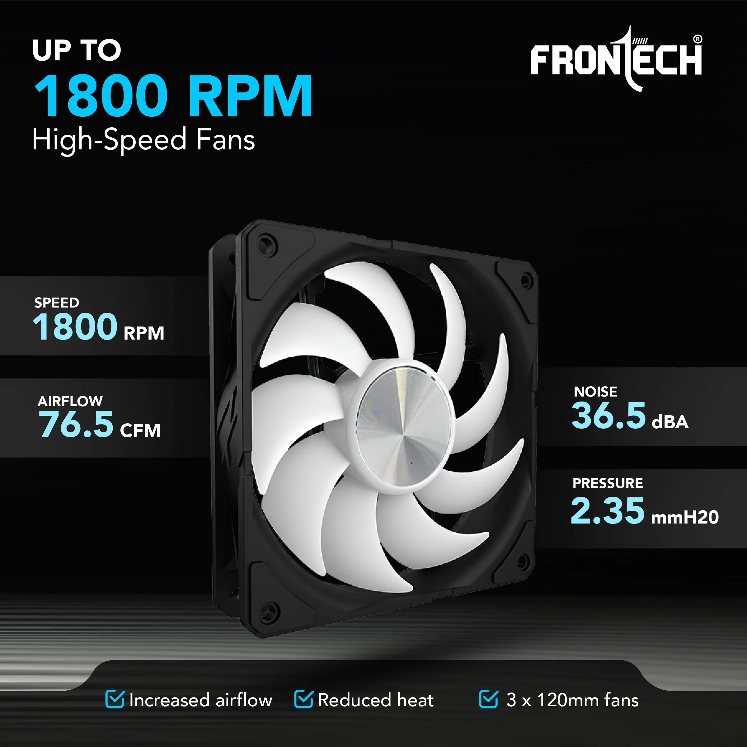 Frontech 360mm AIO Liquid Cooler | ARGB Sync | 1800 RPM PWM Fans | Supports Intel LGA 1700/1200/115x, AMD AM4/AM5 | 1 Year Warranty (CPF-0010) - Image 3