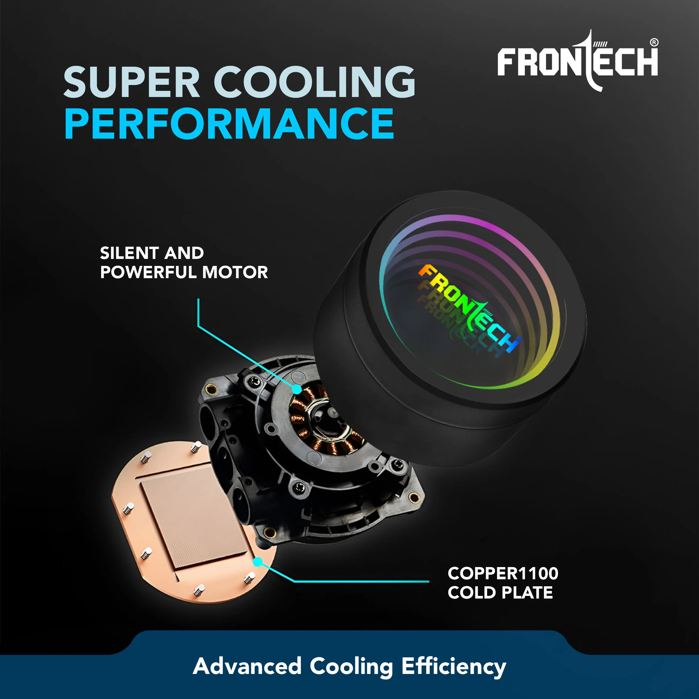 Frontech 360mm AIO Liquid Cooler | ARGB Sync | 1800 RPM PWM Fans | Supports Intel LGA 1700/1200/115x, AMD AM4/AM5 | 1 Year Warranty (CPF-0010) - Image 4