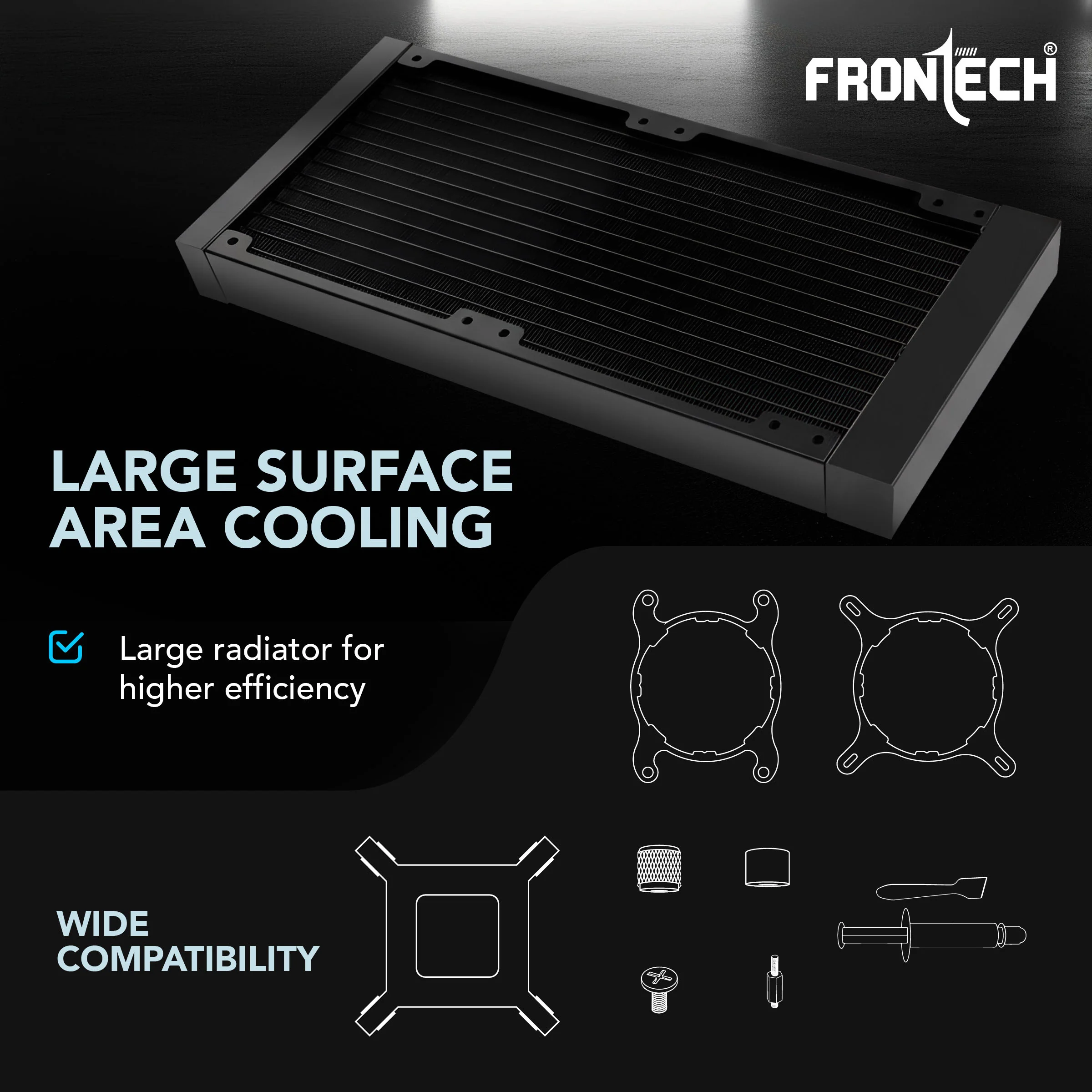 Frontech 360mm AIO Liquid Cooler | ARGB Sync | 1800 RPM PWM Fans | Supports Intel LGA 1700/1200/115x, AMD AM4/AM5 | 1 Year Warranty (CPF-0010) - Image 7