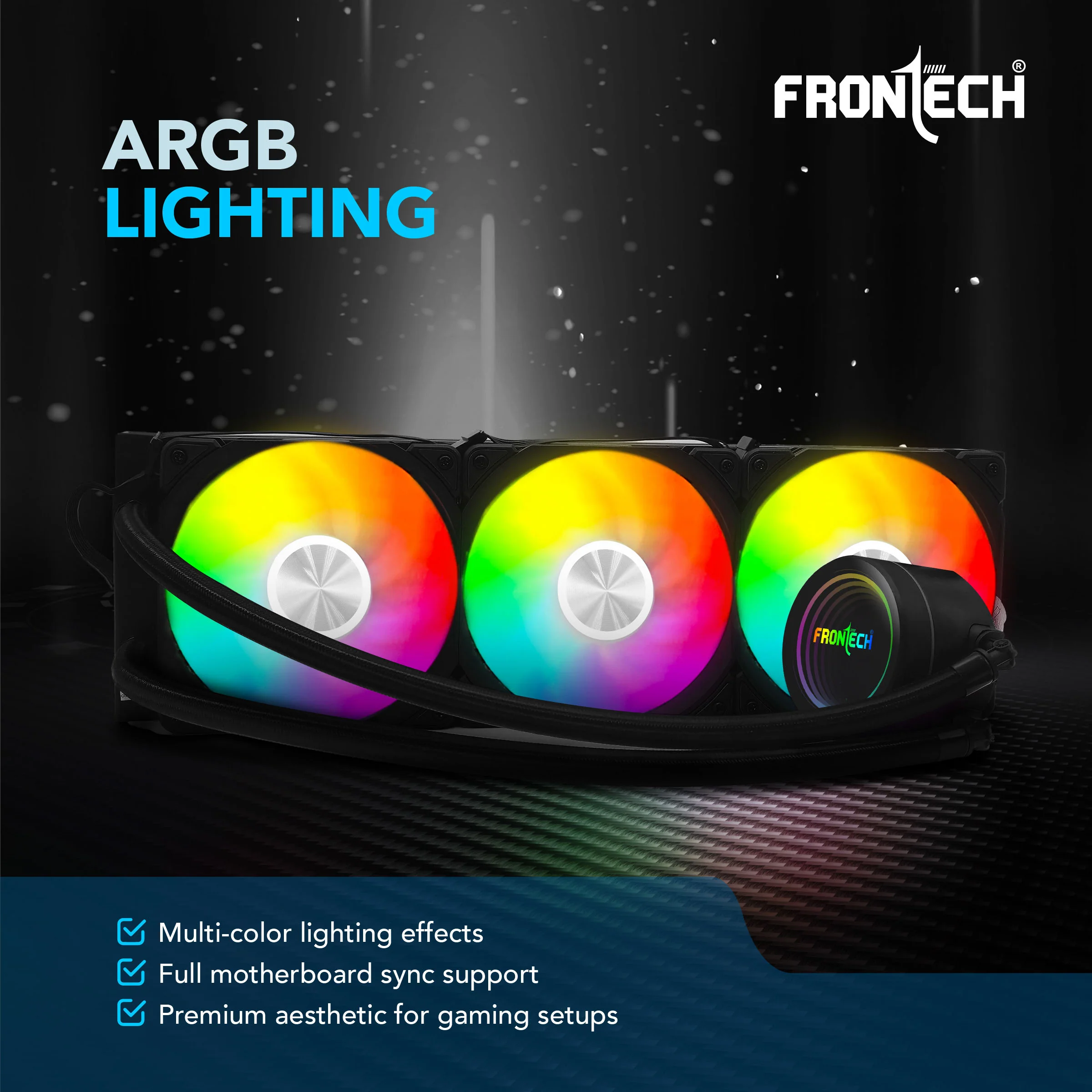 Frontech 360mm AIO Liquid Cooler | ARGB Sync | 1800 RPM PWM Fans | Supports Intel LGA 1700/1200/115x, AMD AM4/AM5 | 1 Year Warranty (CPF-0010) - Image 8