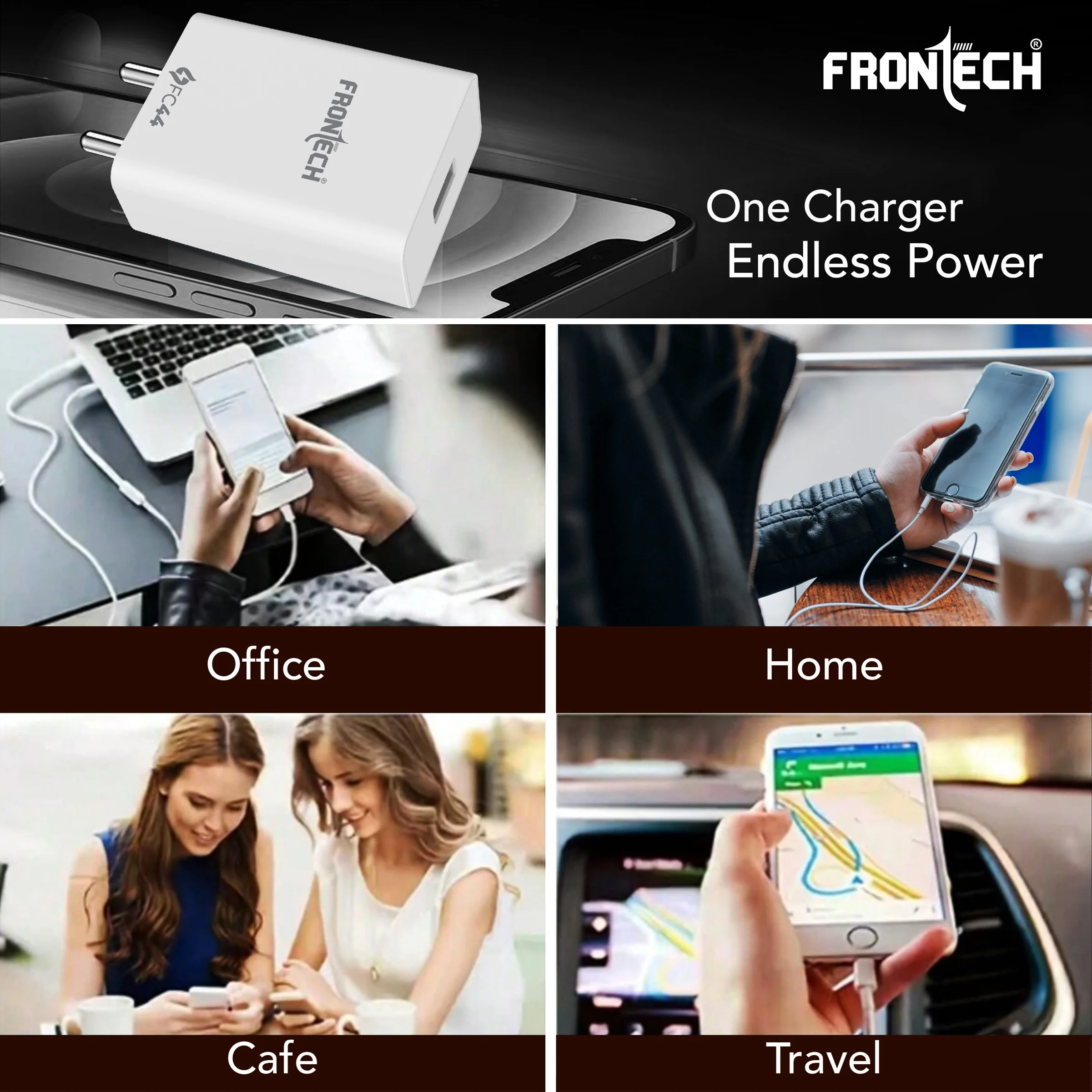 Frontech 44W Flash Charger | USB to Type-C Fast Charging | Smart Chip Protection | 1M Type-C Cable Included | Universal Compatibility (MCH-0027) - Image 6