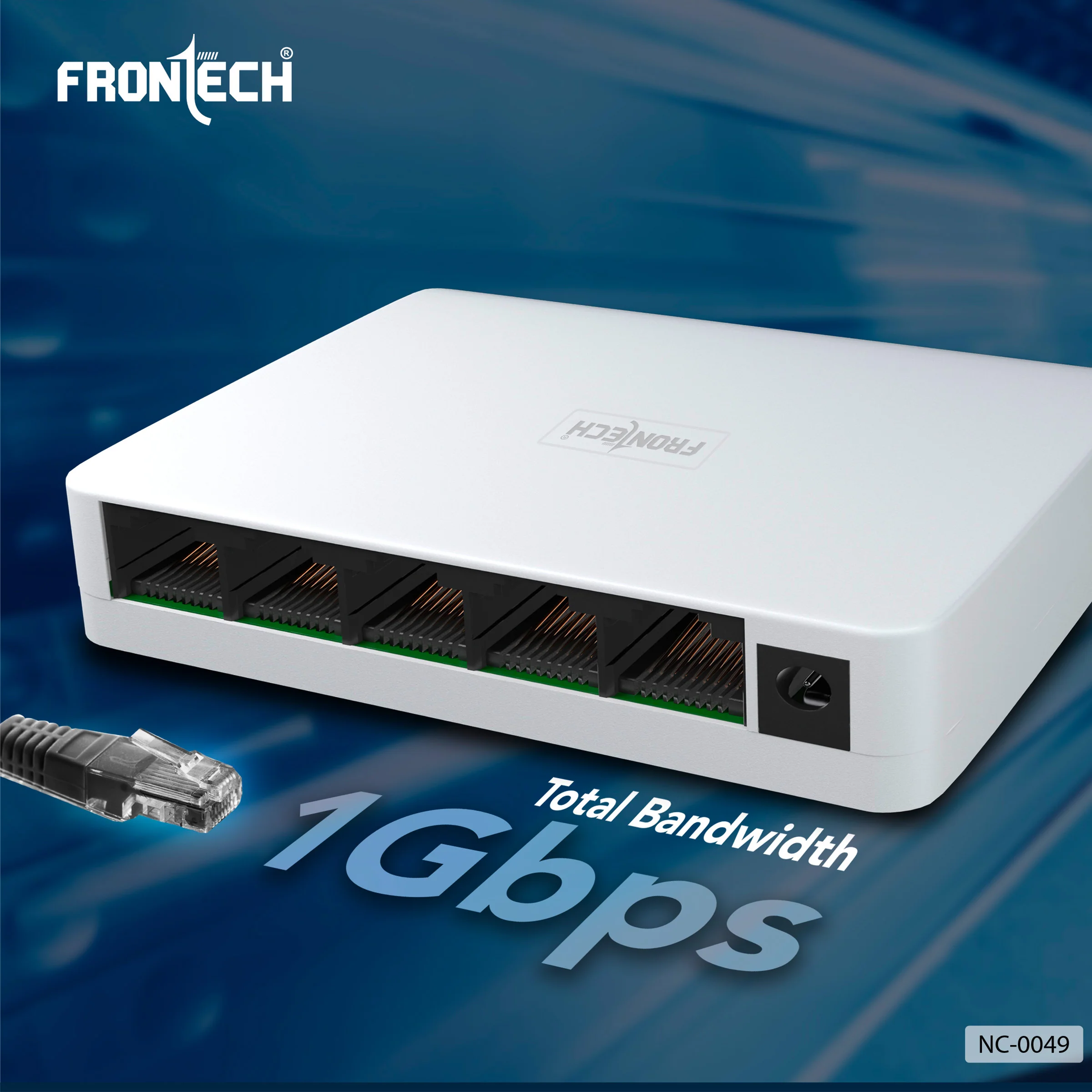 Frontech 5 Port Ethernet Switch | Plug & Play | 10/100 Mbps | 1Gbps Bandwidth | Upto 100m Transmission | Wall Mount | Compact Design | For Router, PC, Printer, IP Camera (NC-0049) - Image 4