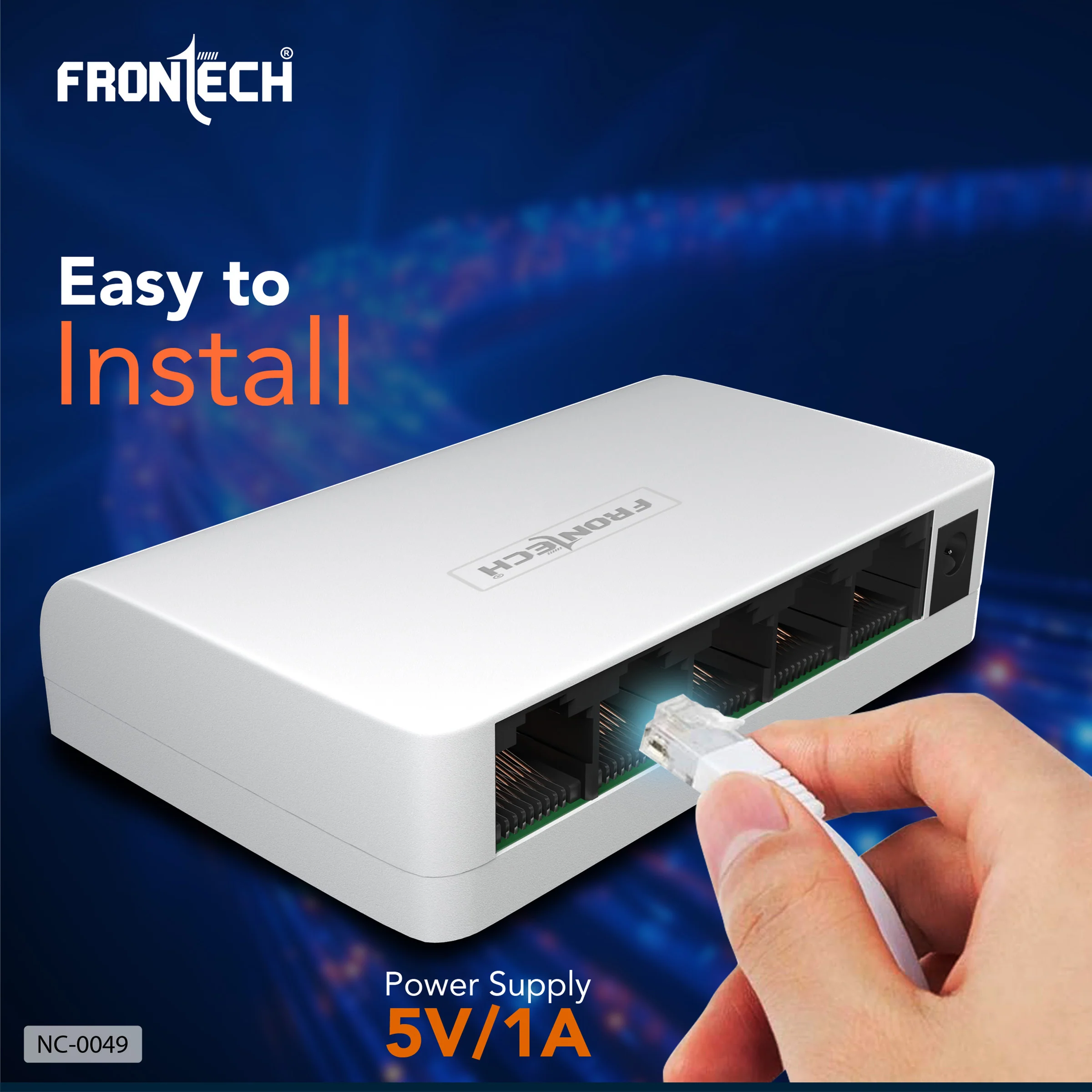 Frontech 5 Port Ethernet Switch | Plug & Play | 10/100 Mbps | 1Gbps Bandwidth | Upto 100m Transmission | Wall Mount | Compact Design | For Router, PC, Printer, IP Camera (NC-0049) - Image 5