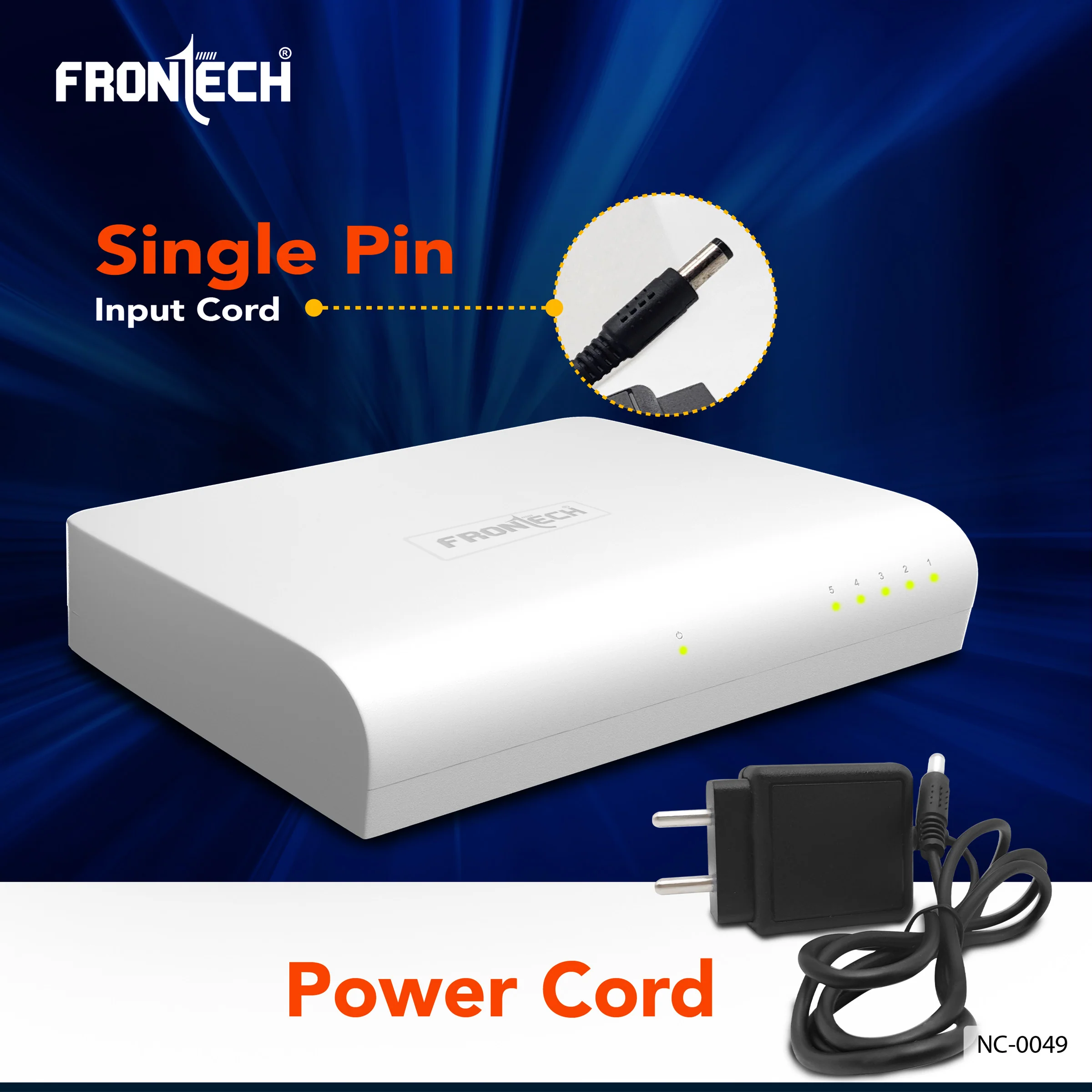 Frontech 5 Port Ethernet Switch | Plug & Play | 10/100 Mbps | 1Gbps Bandwidth | Upto 100m Transmission | Wall Mount | Compact Design | For Router, PC, Printer, IP Camera (NC-0049) - Image 6
