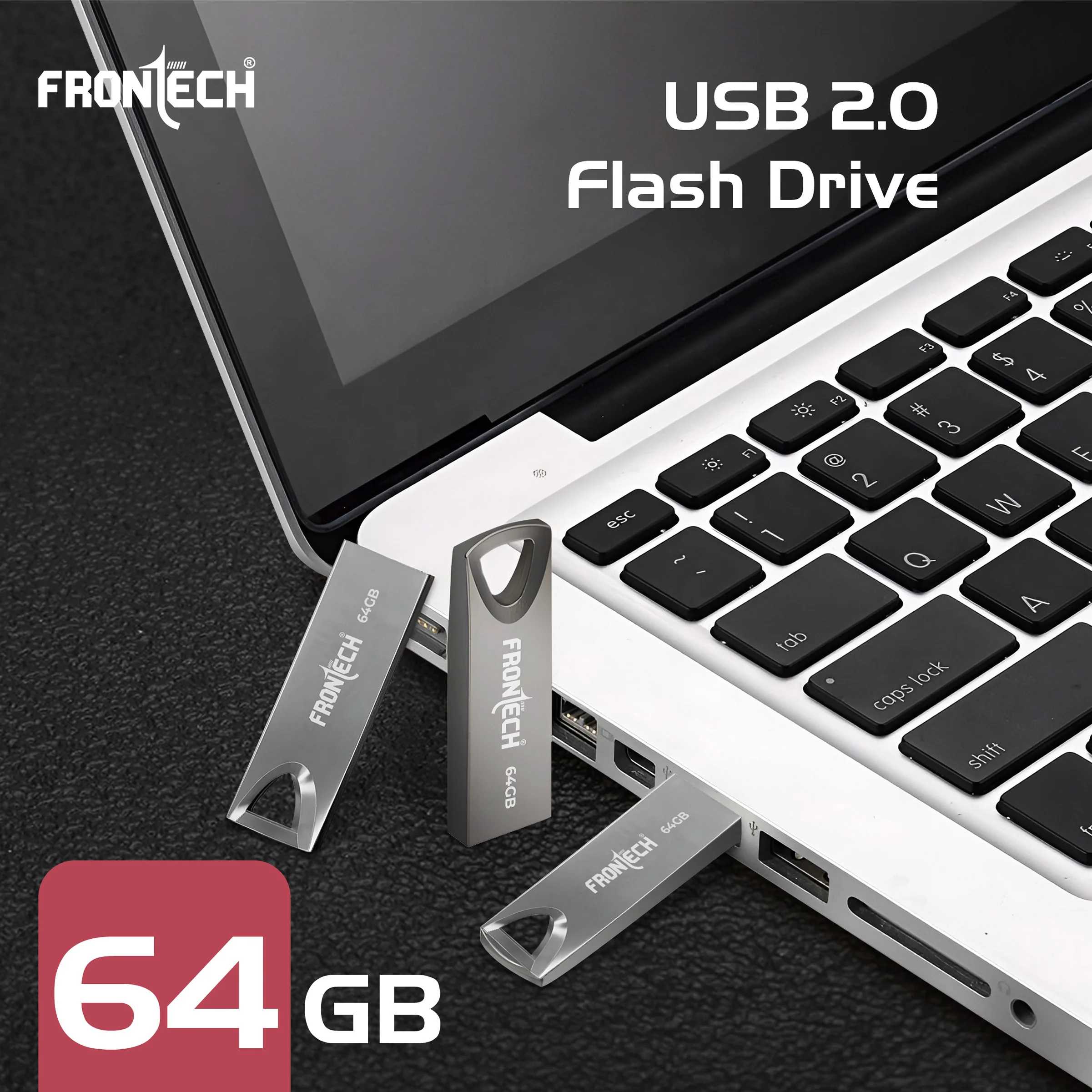 Frontech 64 GB USB 2.0 Flash Drive | 480 Mbps | High Speed | Wide Compatibility | Slim & Portable |3 Years Limited Warranty (PND-0004) - Image 2