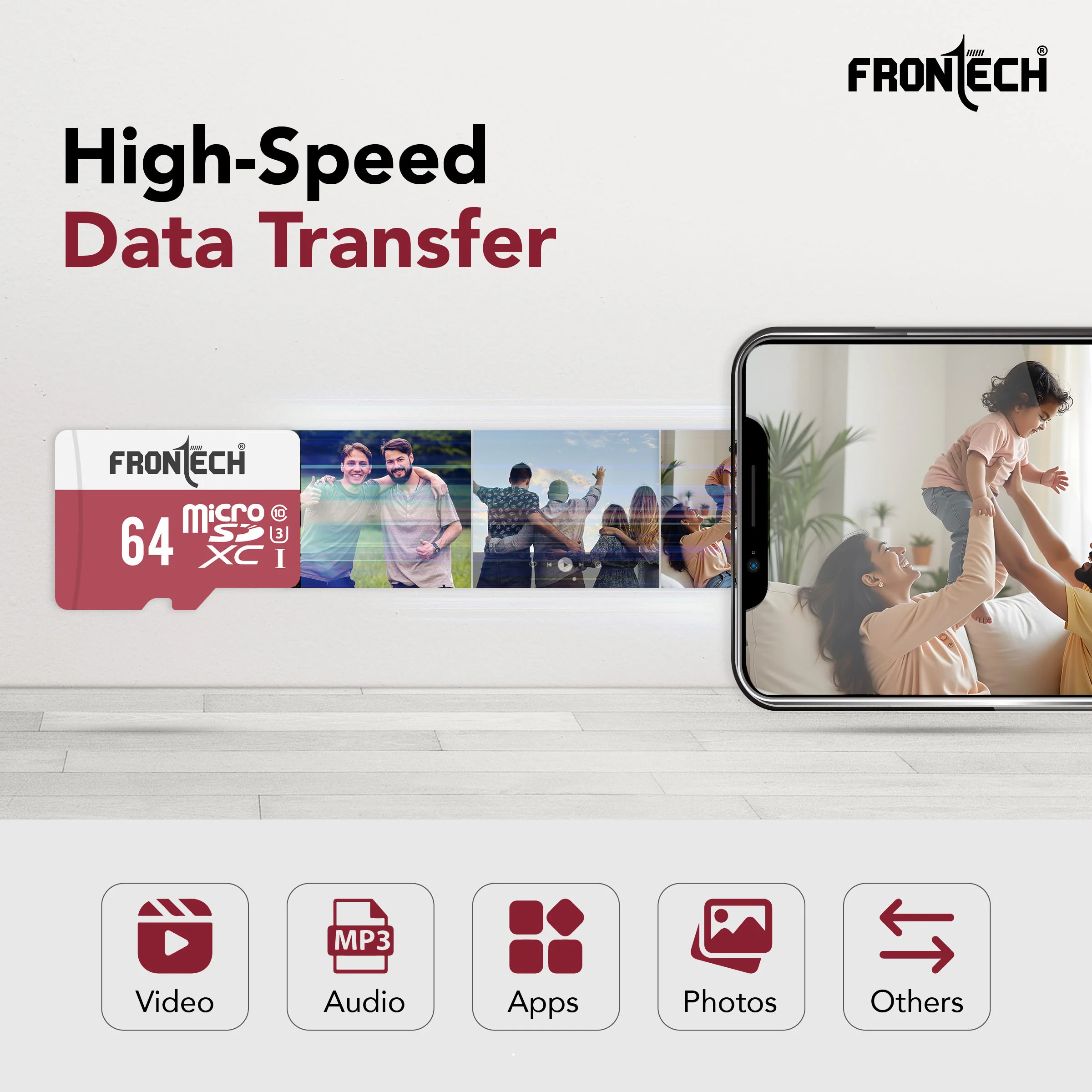 Frontech 64GB Micro SDXC Memory Card - Class 10 UHS-3 High-Speed Data Transfer | Full HD Video Capture & 3-Year Warranty (MSD-0001) - Image 3
