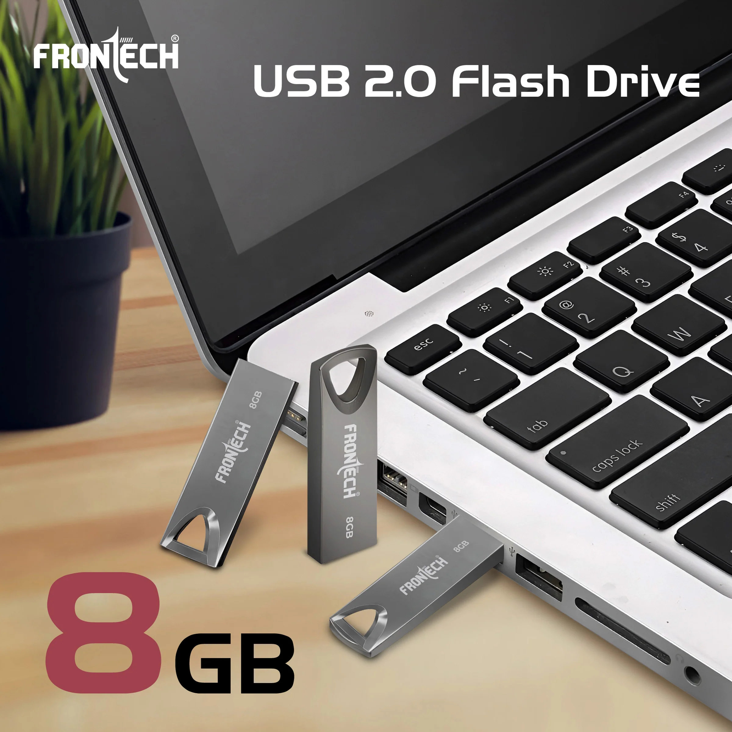 Frontech 8 GB USB 2.0 Flash Drive | 480 Mbps | High Speed | Wide Compatibility | Slim & Portable |3 Years Limited Warranty (PND-0001) - Image 2