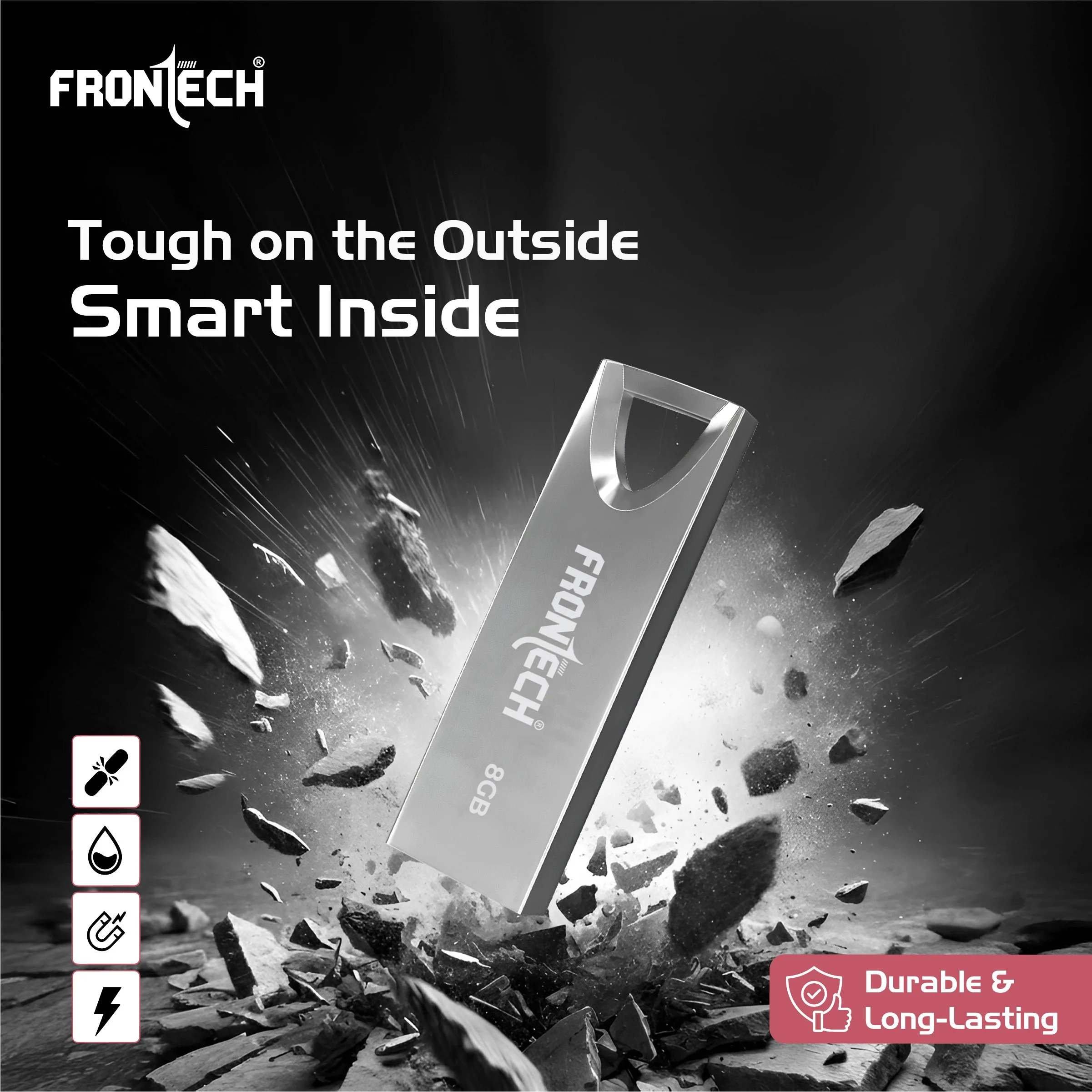 Frontech 8 GB USB 2.0 Flash Drive | 480 Mbps | High Speed | Wide Compatibility | Slim & Portable |3 Years Limited Warranty (PND-0001) - Image 5
