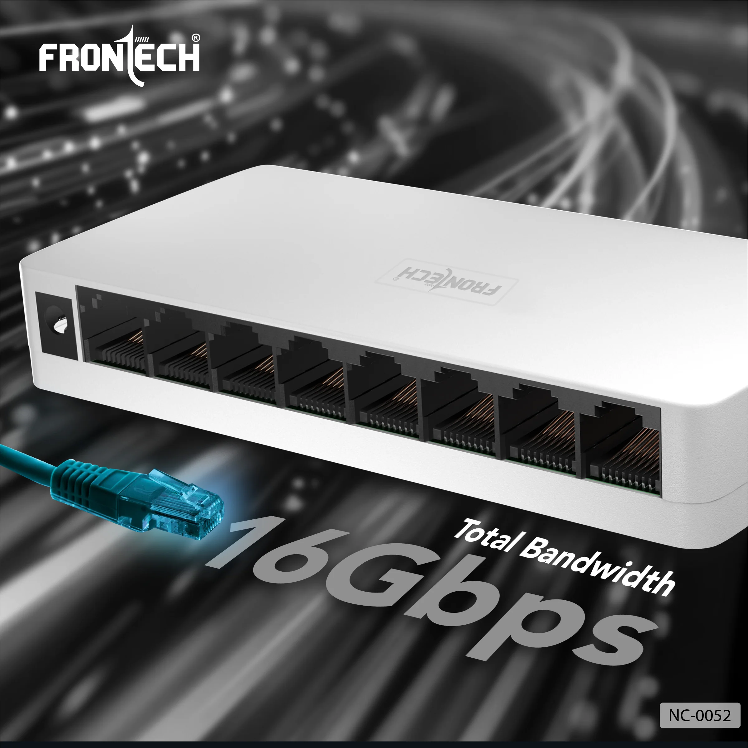 Frontech 8 Port Gigabit Ethernet Switch | 10/100/1000Mbps | Plug & Play LAN Hub for Router, Computer, Gaming Console, Printer & IP Camera | Wall Mountable | Hi-Speed Network Switch (NC-0052) - Image 4