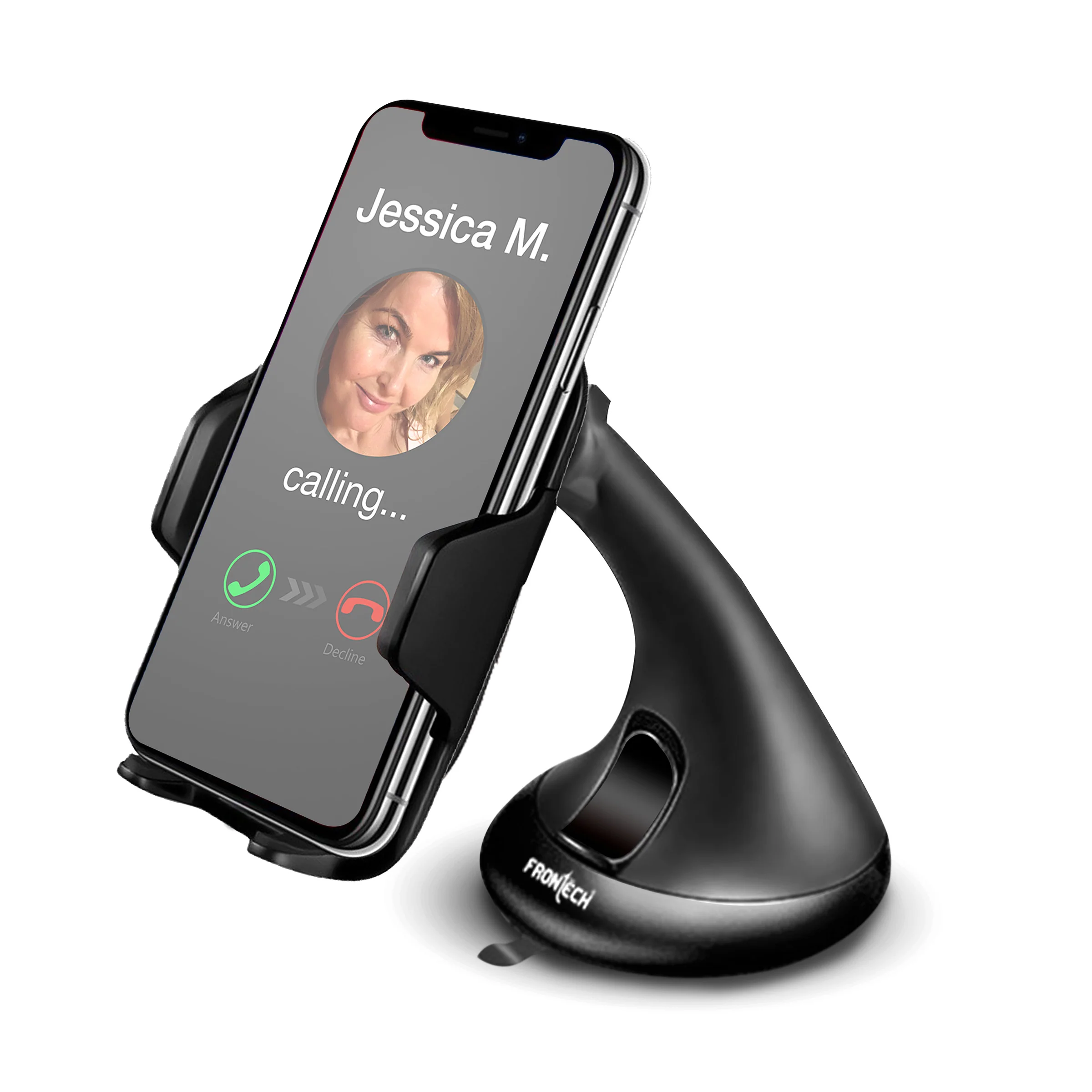 Frontech Universal Car Mobile Holder with Extra Long Arm | 360° Rotating Angle | Washable Strong Sticky Gel Pad for Dashboard & Windshield |CCH-0015