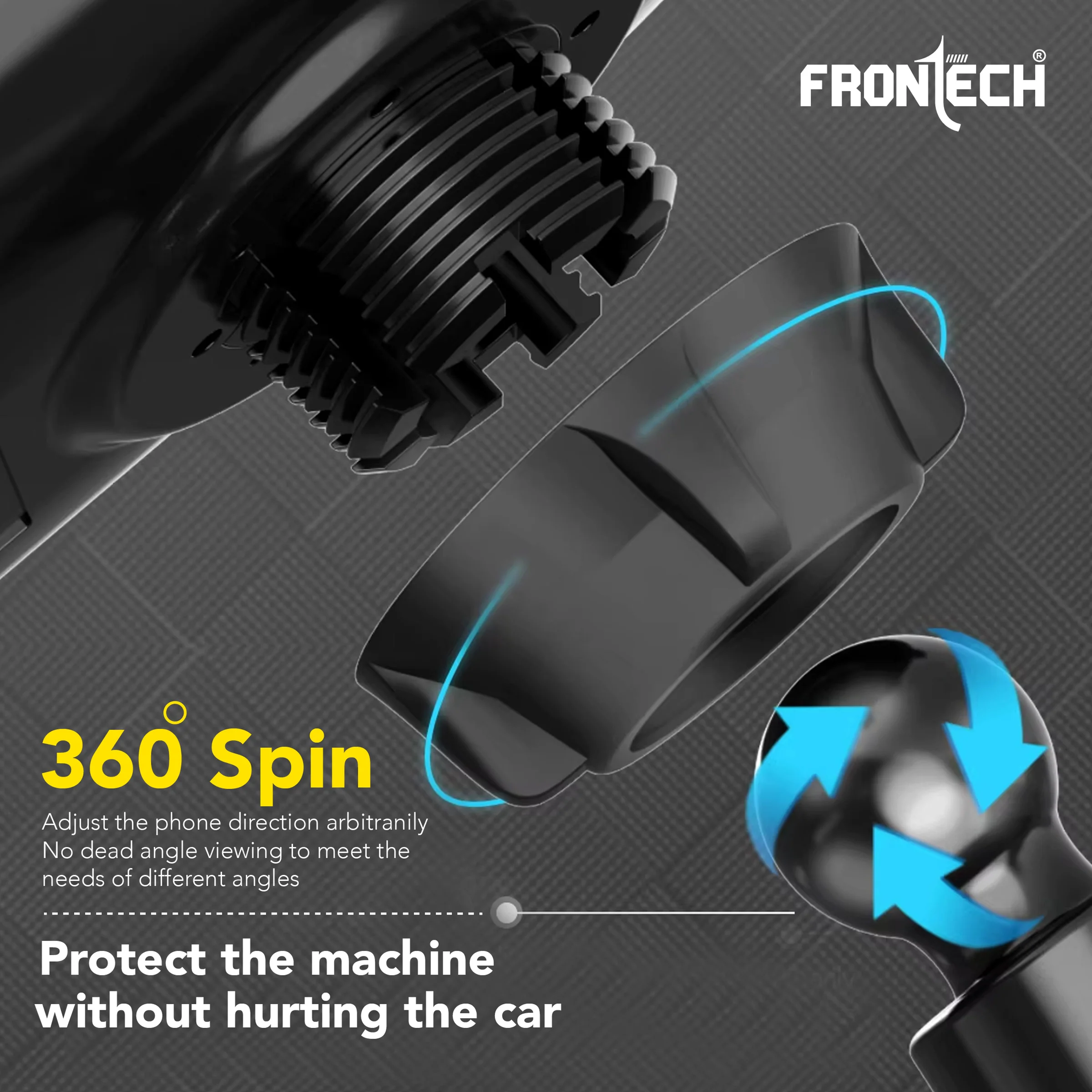 Frontech Universal Car Mobile Holder with Extra Long Arm | 360° Rotating Angle | Washable Strong Sticky Gel Pad for Dashboard & Windshield |CCH-0015 - Image 6