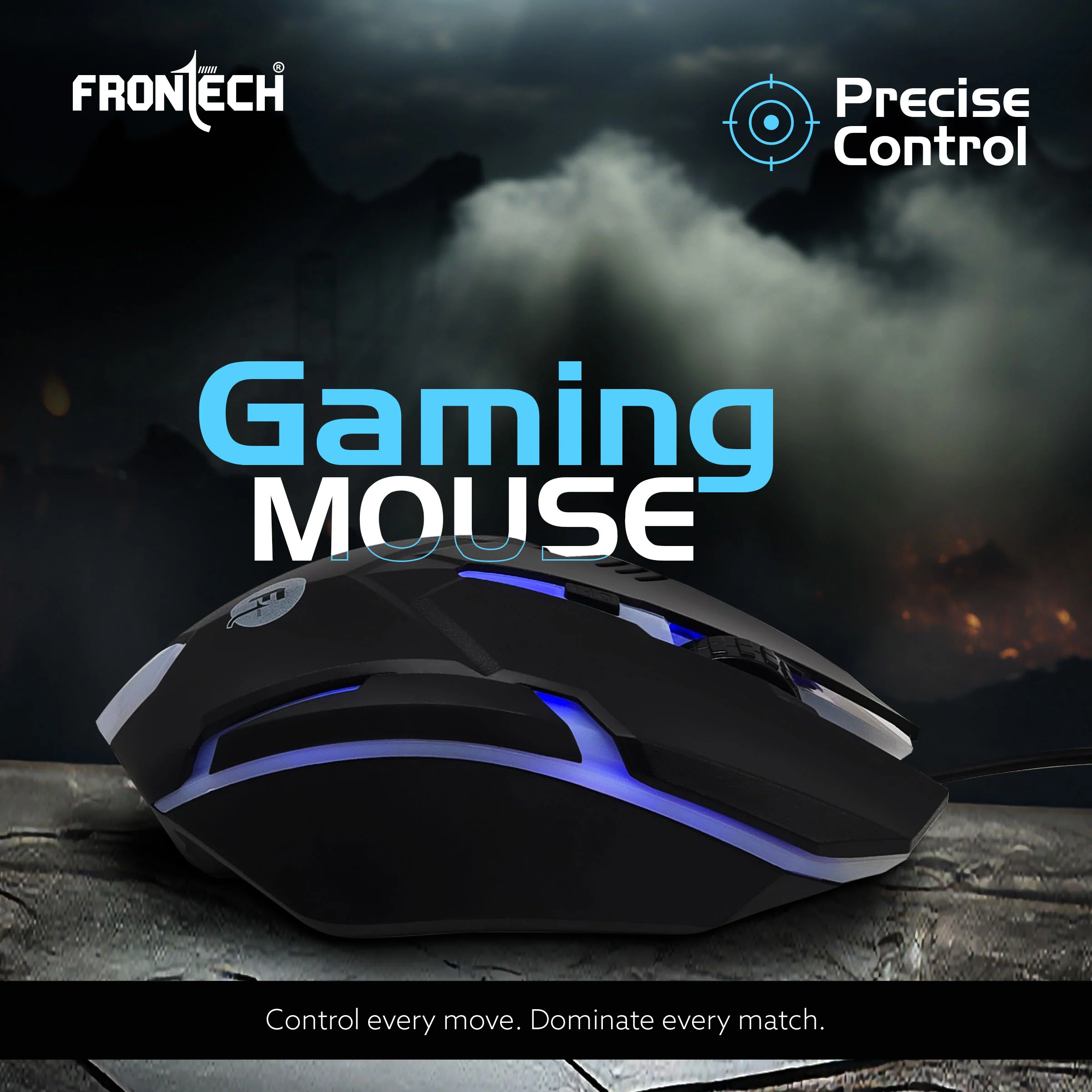 Frontech Cyber Ninja Wired Gaming Keyboard and Mouse Combo | Metal Base Keyboard with RGB Backlit Key | RGB Optical Mouse with 6 Buttons & 2400 DPI | USB Plug & Play | 1 Year Warranty (KB-0039P) - Image 5