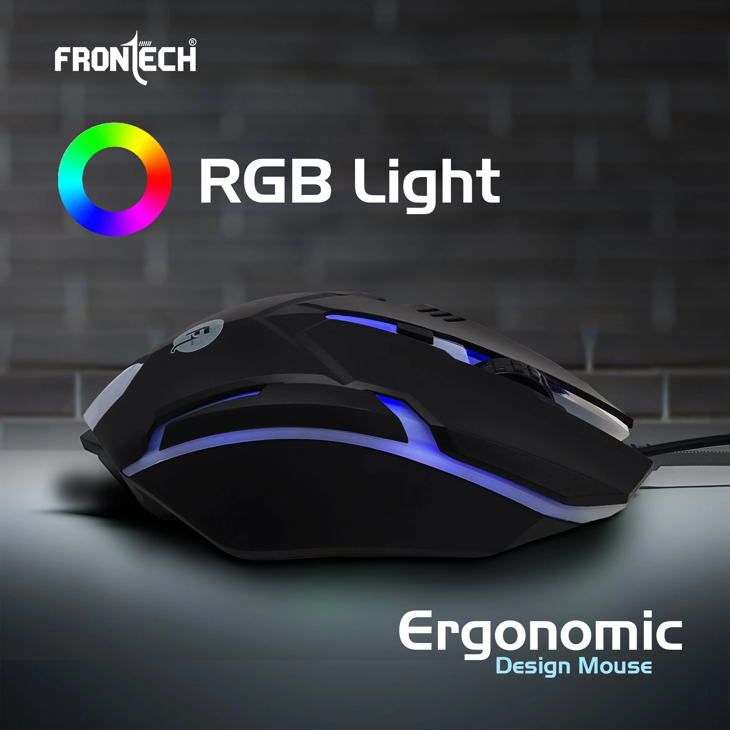 Frontech Cyber Ninja Wired Gaming Keyboard and Mouse Combo | Metal Base Keyboard with RGB Backlit Key | RGB Optical Mouse with 6 Buttons & 2400 DPI | USB Plug & Play | 1 Year Warranty (KB-0039P) - Image 7