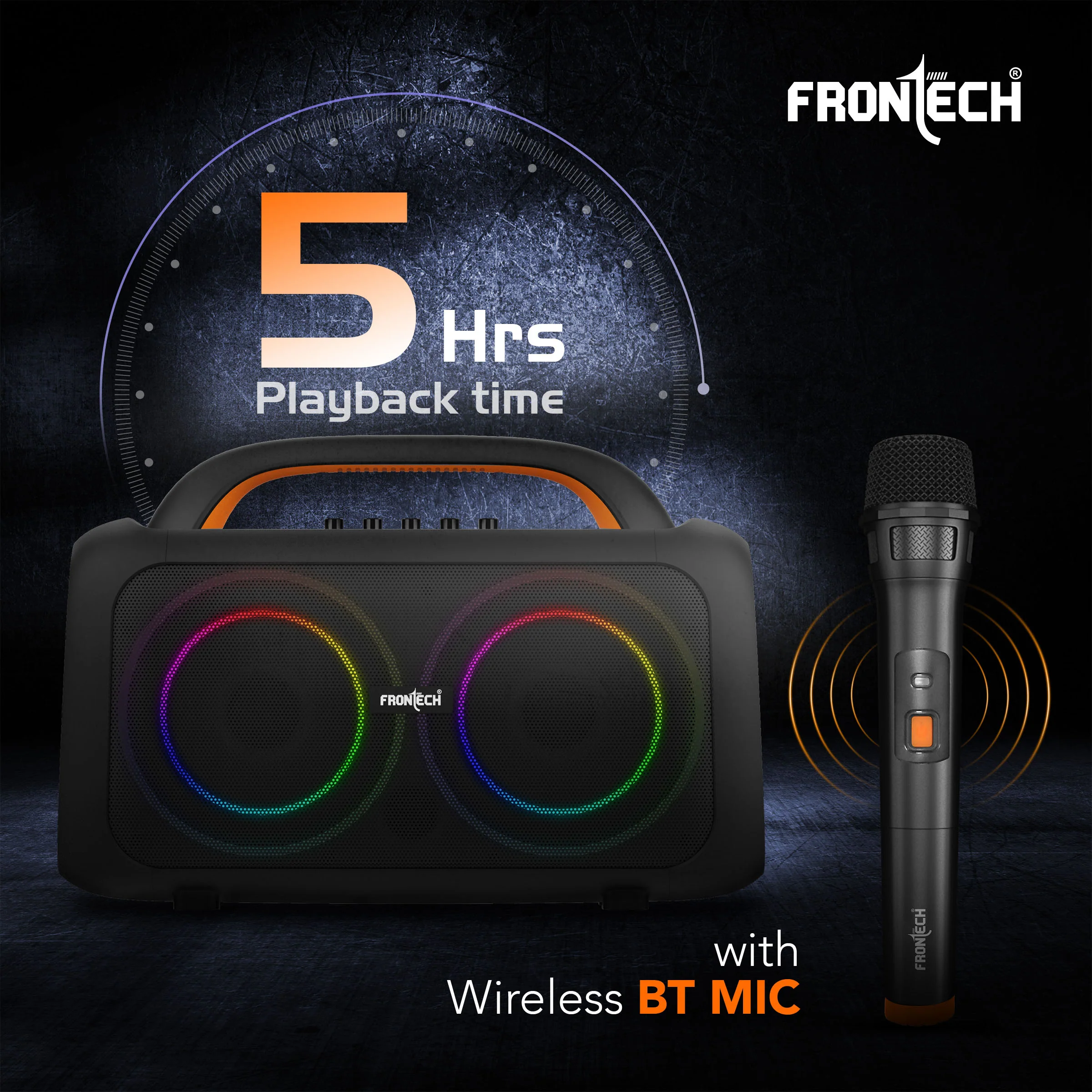 Frontech ECHO BOOM-242 Bluetooth Speaker | 70W | RGB Lighting | BT/FM/USB/TF/MIC | TWS | 1 Year Warranty (SW-0242) - Image 6