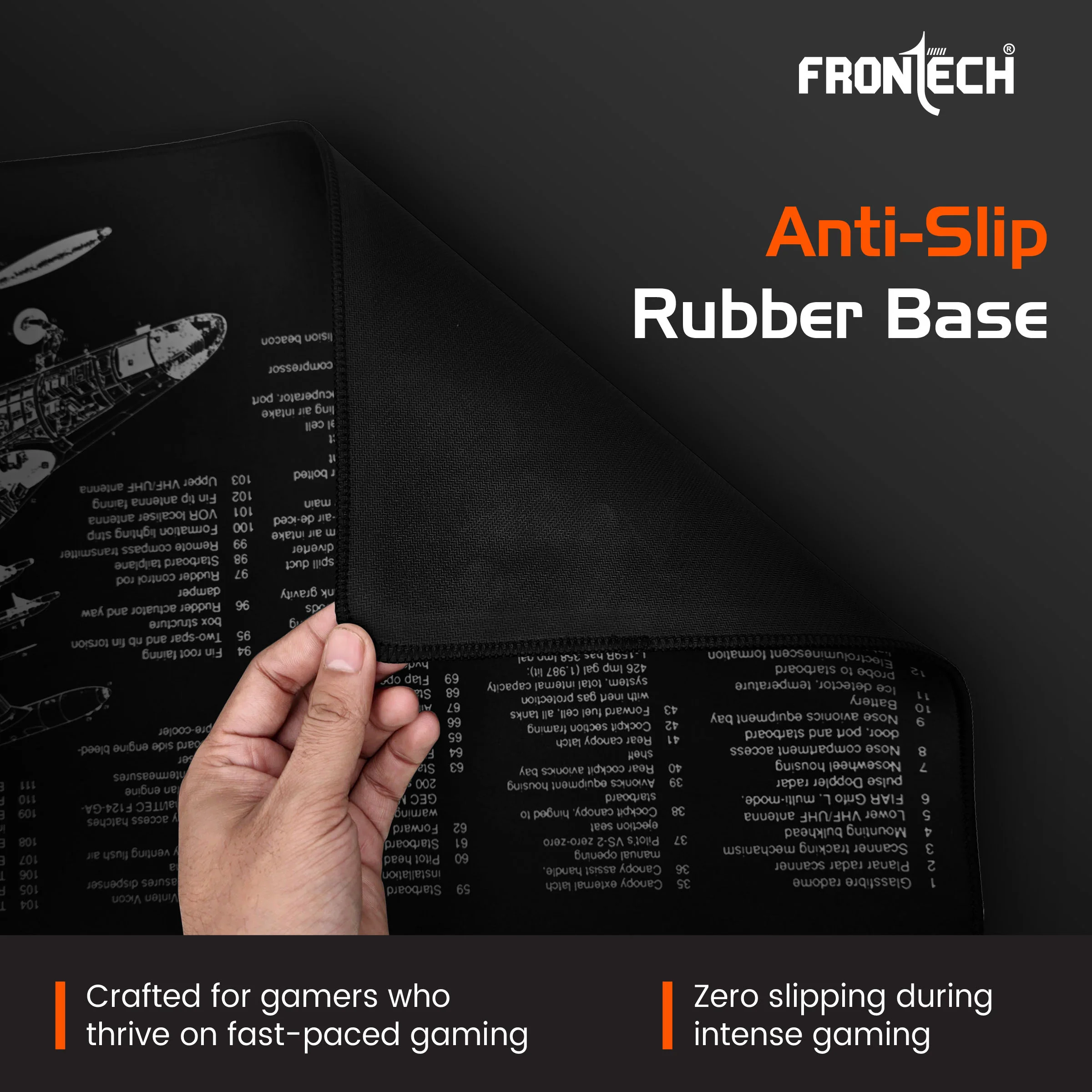 Frontech Extended Gaming Mouse Pad (900 x 400 mm) – Premium Desk Mat with Anti-Slip Rubber Bas | Water-Resistant Surface | Stitched Edges & Ultra-Smooth Control for Gaming & Office (MSP-0058) - Image 3