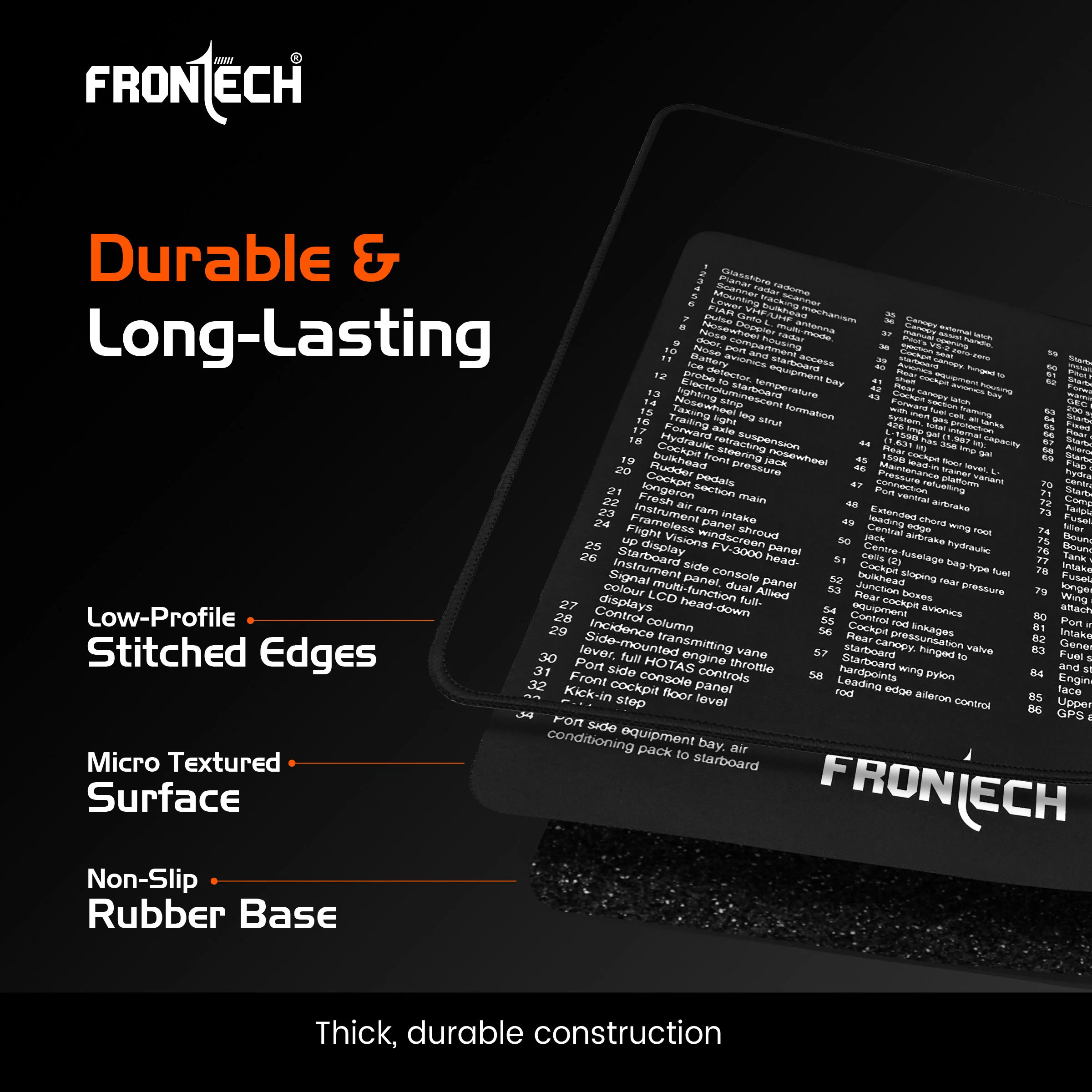 Frontech Extended Gaming Mouse Pad (900 x 400 mm) – Premium Desk Mat with Anti-Slip Rubber Bas | Water-Resistant Surface | Stitched Edges & Ultra-Smooth Control for Gaming & Office (MSP-0058) - Image 5