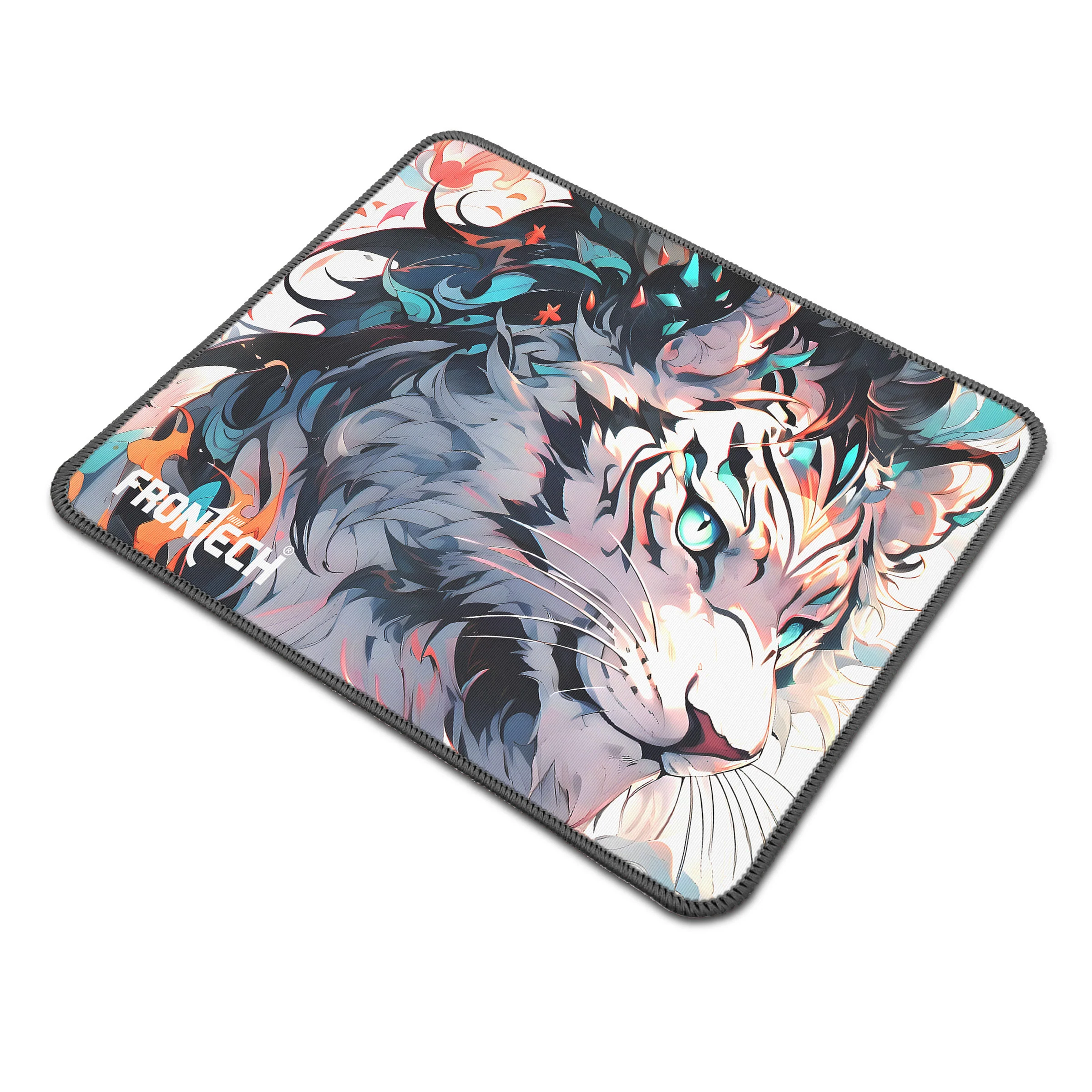 Frontech Gaming Mouse Pad | 300mm x 250mm x 2mm | Ultra-Smooth Micro-Textured Surface | Non-Slip Rubber Base | Stitched Edges | Grey (MSP-0063C)