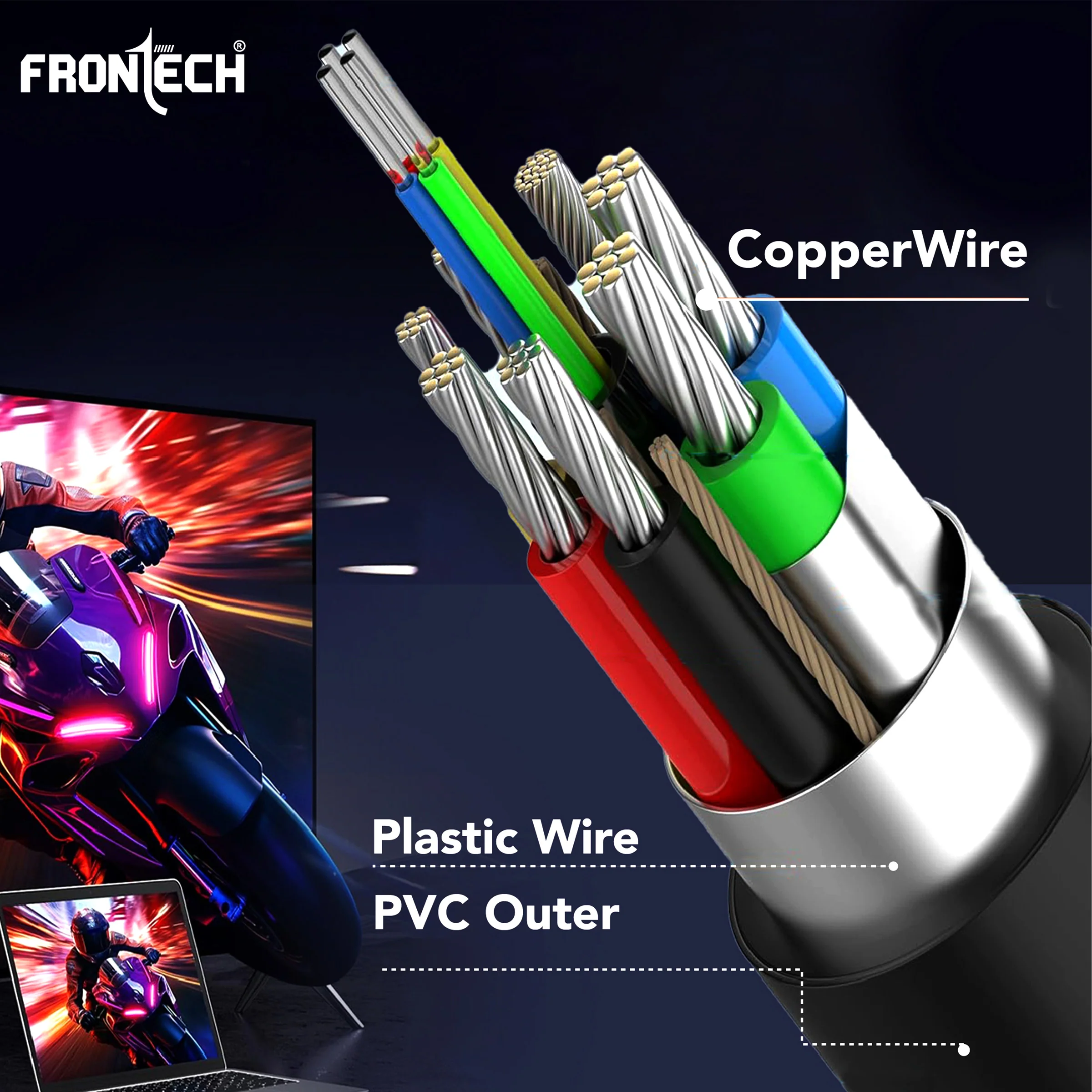 Frontech HDMI to VGA Adapter with Full HD 1080p Resolution, Gold Plated connectors, Plug Play Usage, Strong and Durable Build Quality.(NC-0037) - Image 6