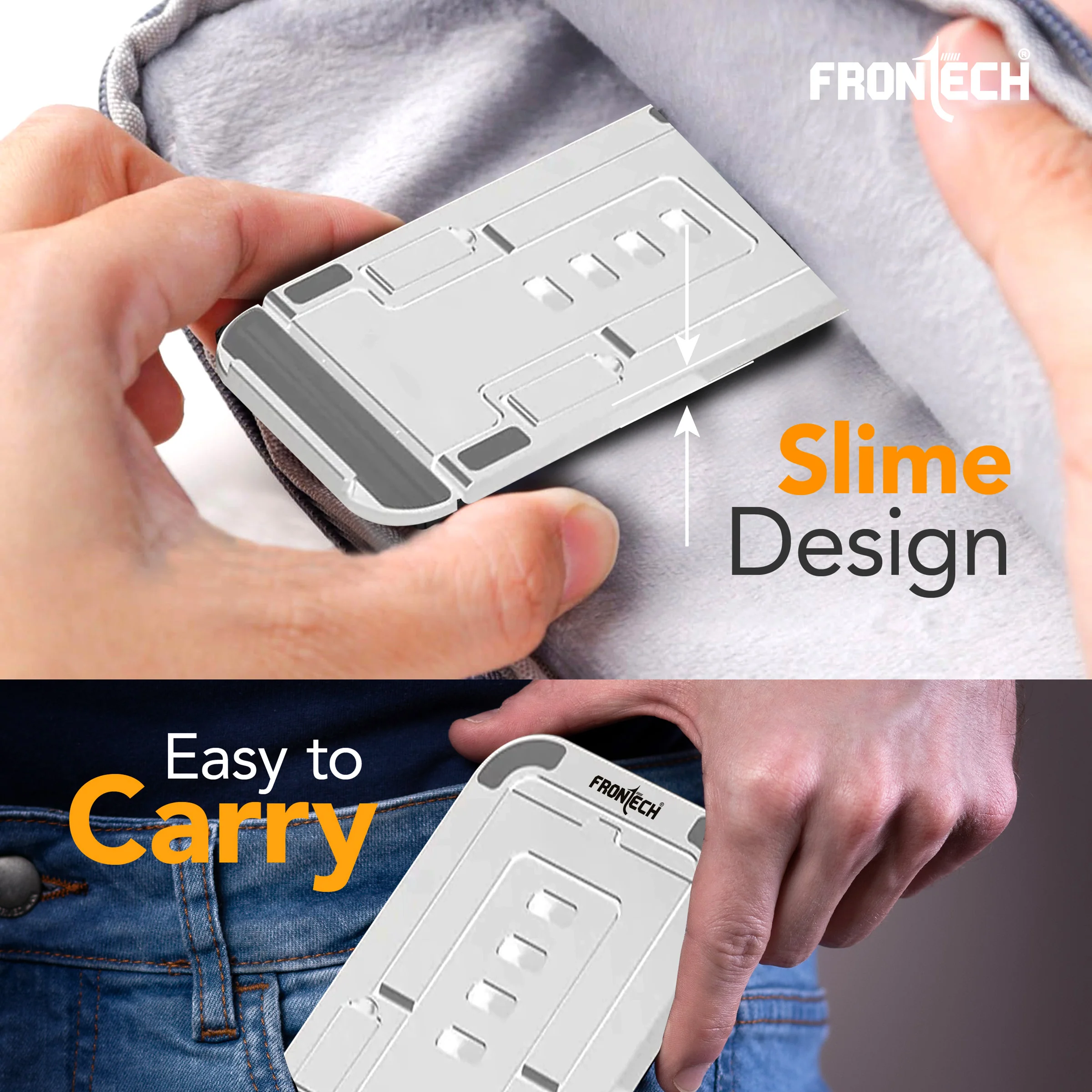 Frontech Mobile Phone Stand Holder, 4-Level Adjustable, Durable ABS Design with Rubber Pads, Foldable Desktop Phone Mount, White ( CCH-0013WHT ) - Image 6