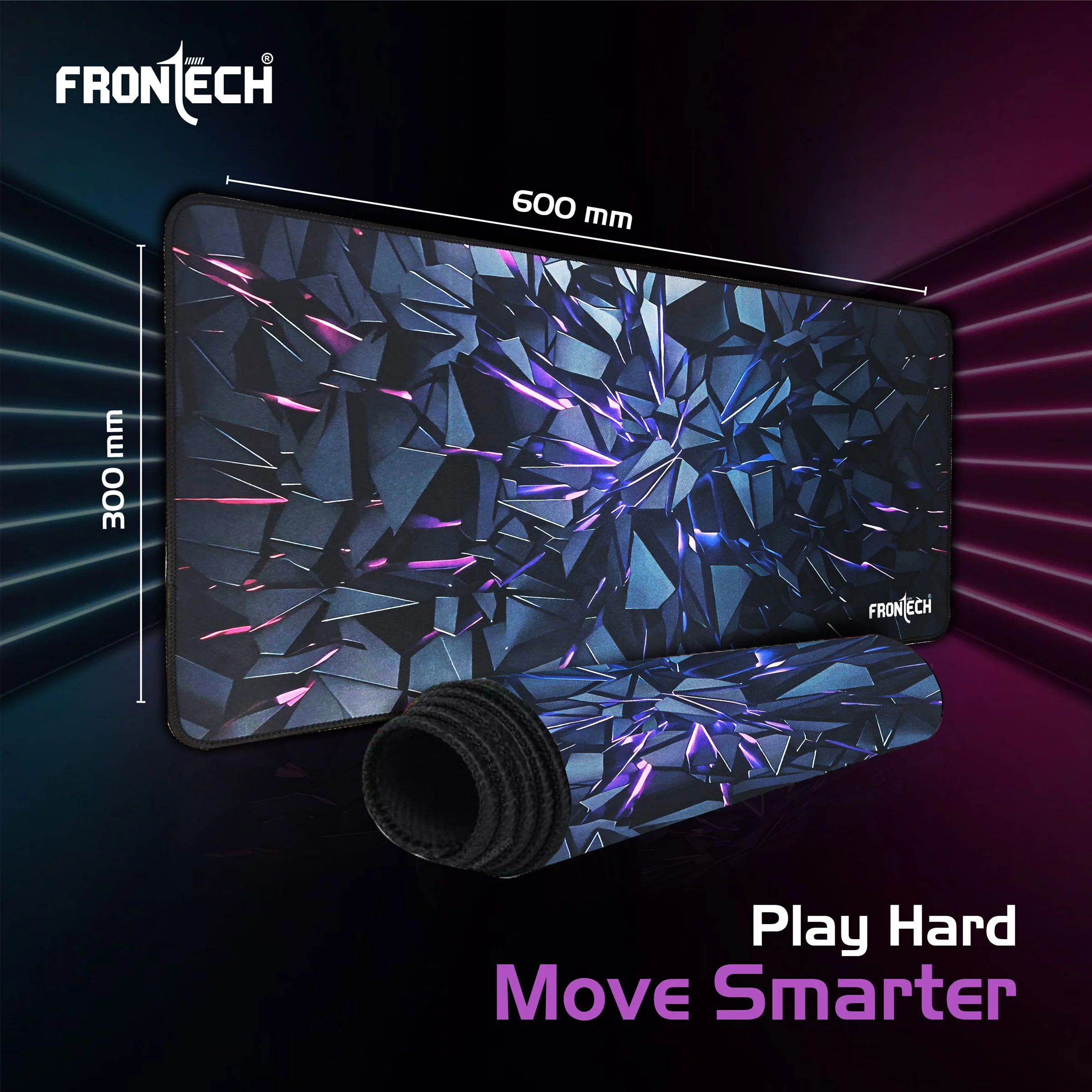 Frontech Premium Gaming Mouse Pad | Extended Desk Mousepad with Anti-Slip Rubber Base, Stitched Edges | Water & Heat Resistant | Smooth & Precise Control (MSP-0059) - Image 8