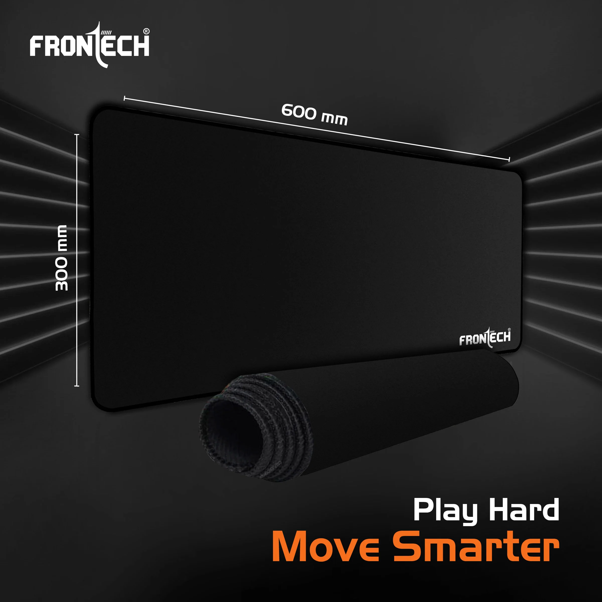 Frontech Premium Gaming Mouse Pad | Extended Desk Mousepad with Anti-Slip Rubber Base, Stitched Edges | Water & Heat Resistant | Smooth & Precise Control | Black (MSP-0059A) - Image 8