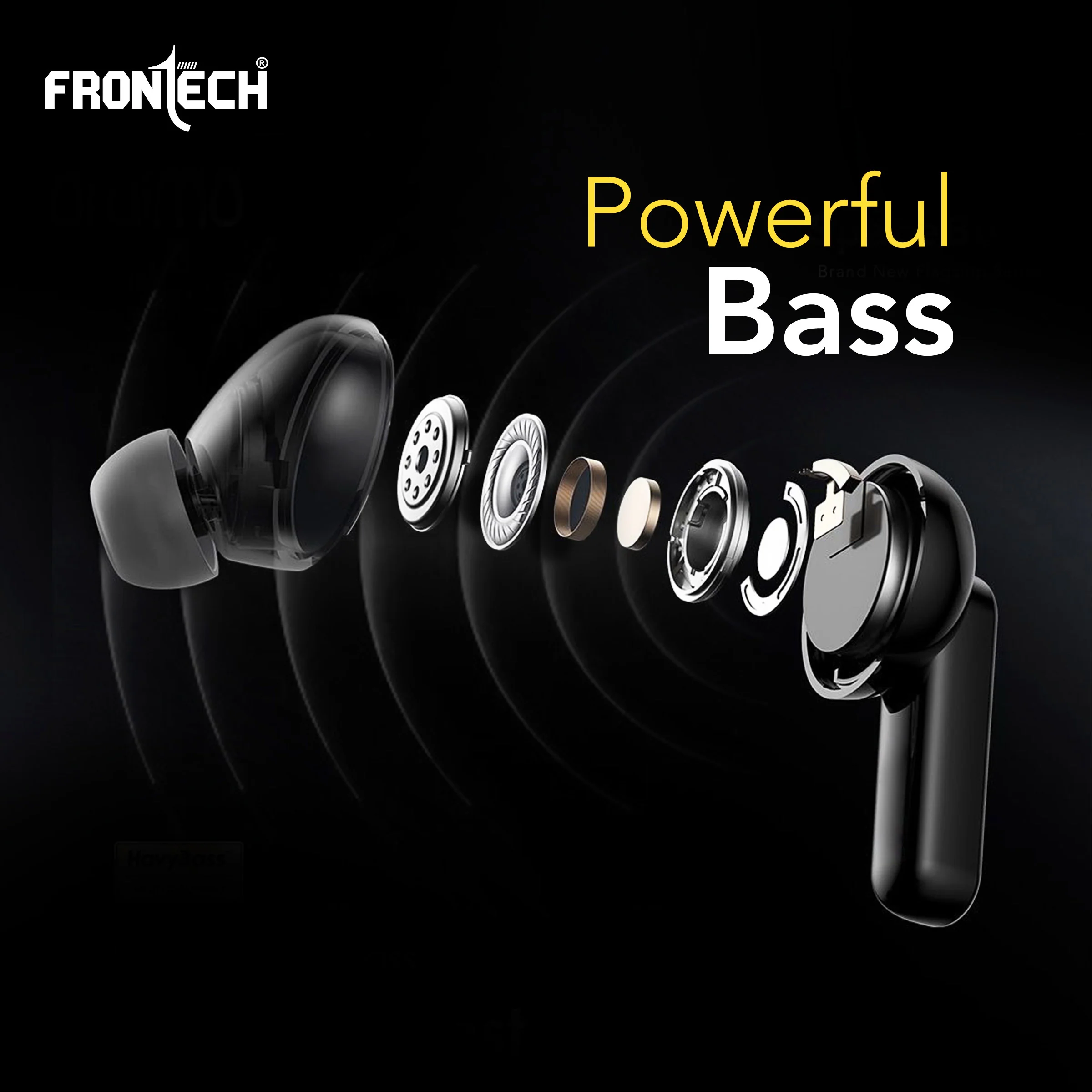 Frontech SONIQ TWS Earphones| Powerful Bass | 15Hrs Playback | 300 Hrs Standby |40ms Latency| Bluetooth 5.0 (EF-0092) - Image 7