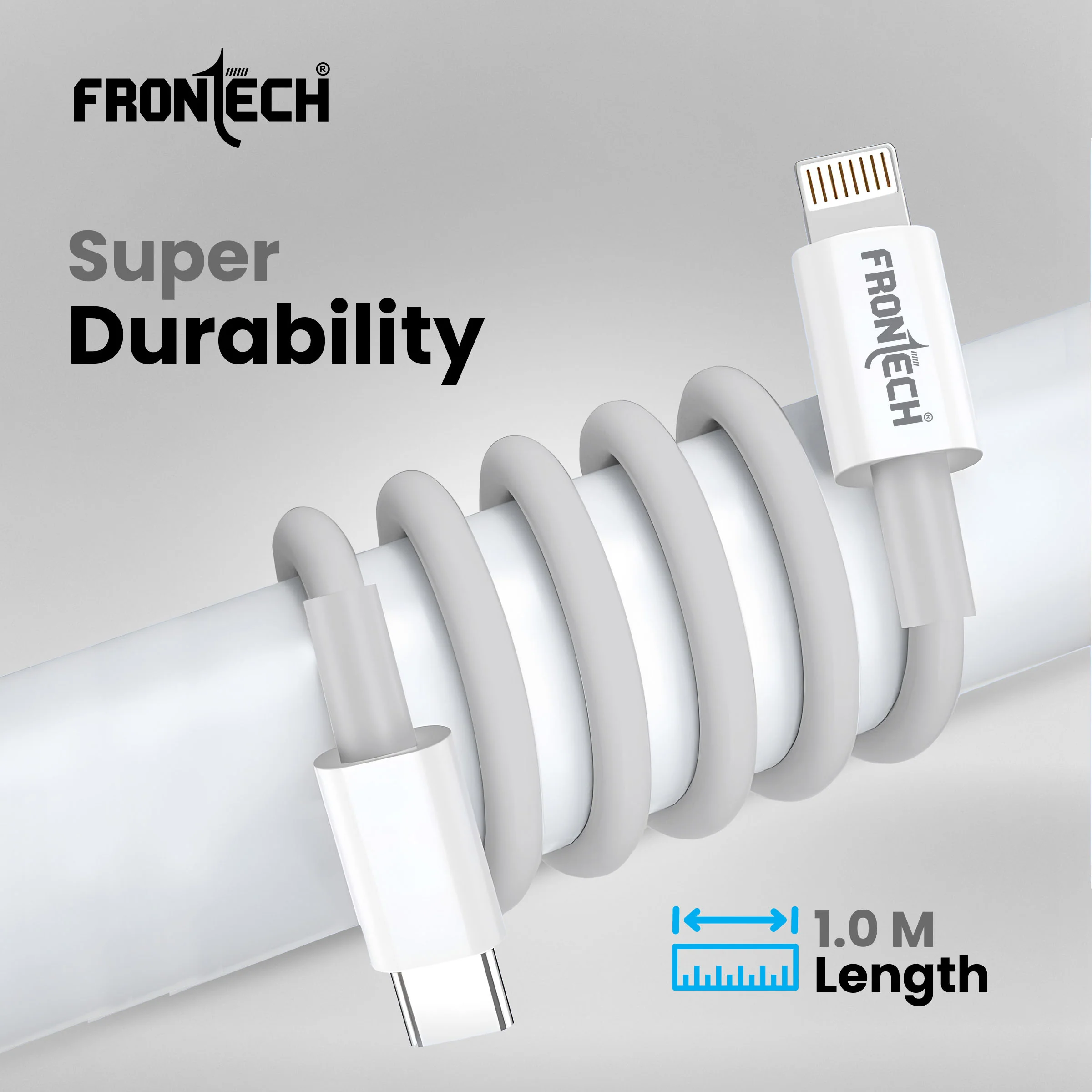 Frontech Type-C to Lightning 8-Pin Super Fast Charging & Data Sync Cable | 27W | 1 M TPE Cable | (FT-1051) - Image 5