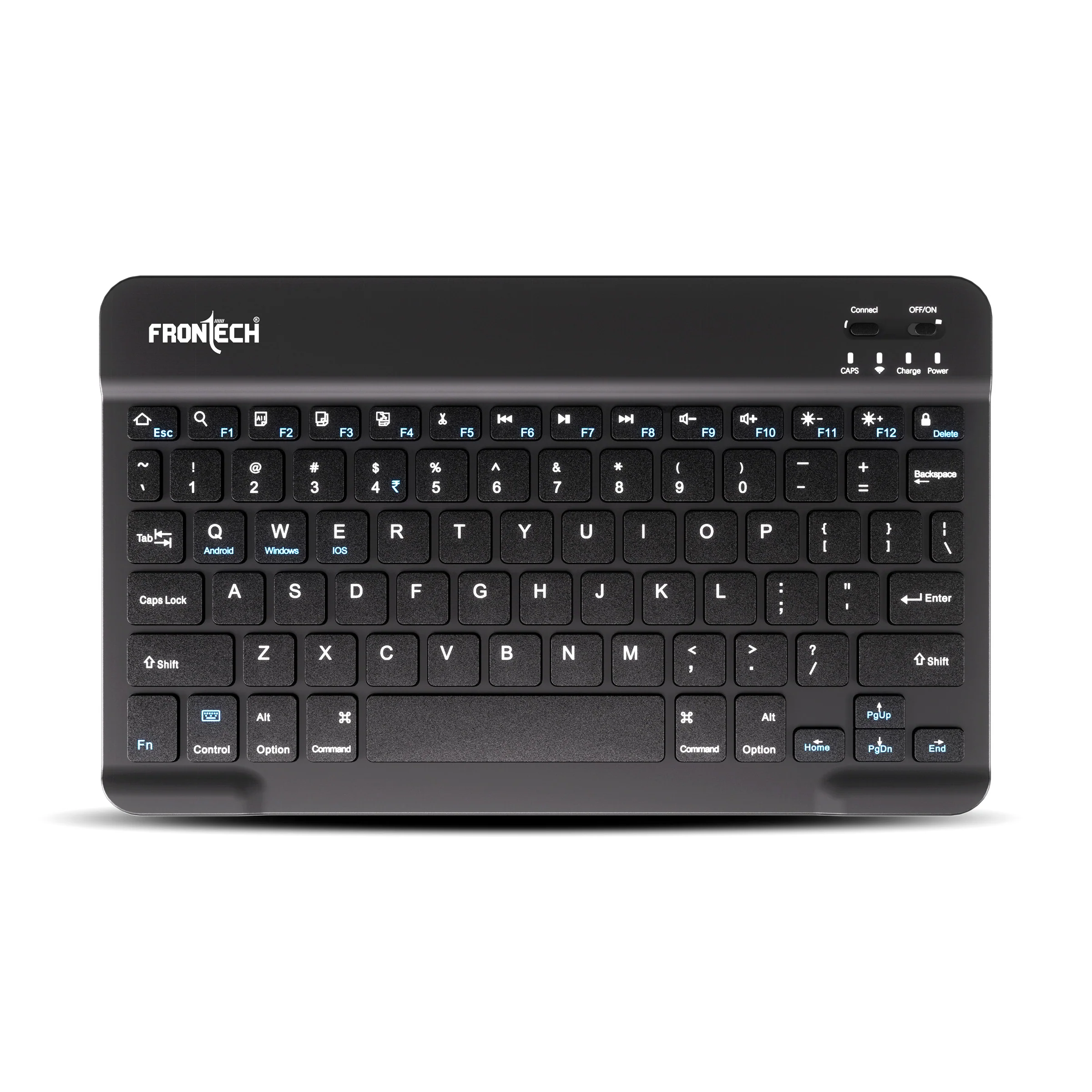 Frontech Wireless Mini Bluetooth Keyboard|78 Standard Keys|120 mAh Rechargeable Battery|1 year warranty