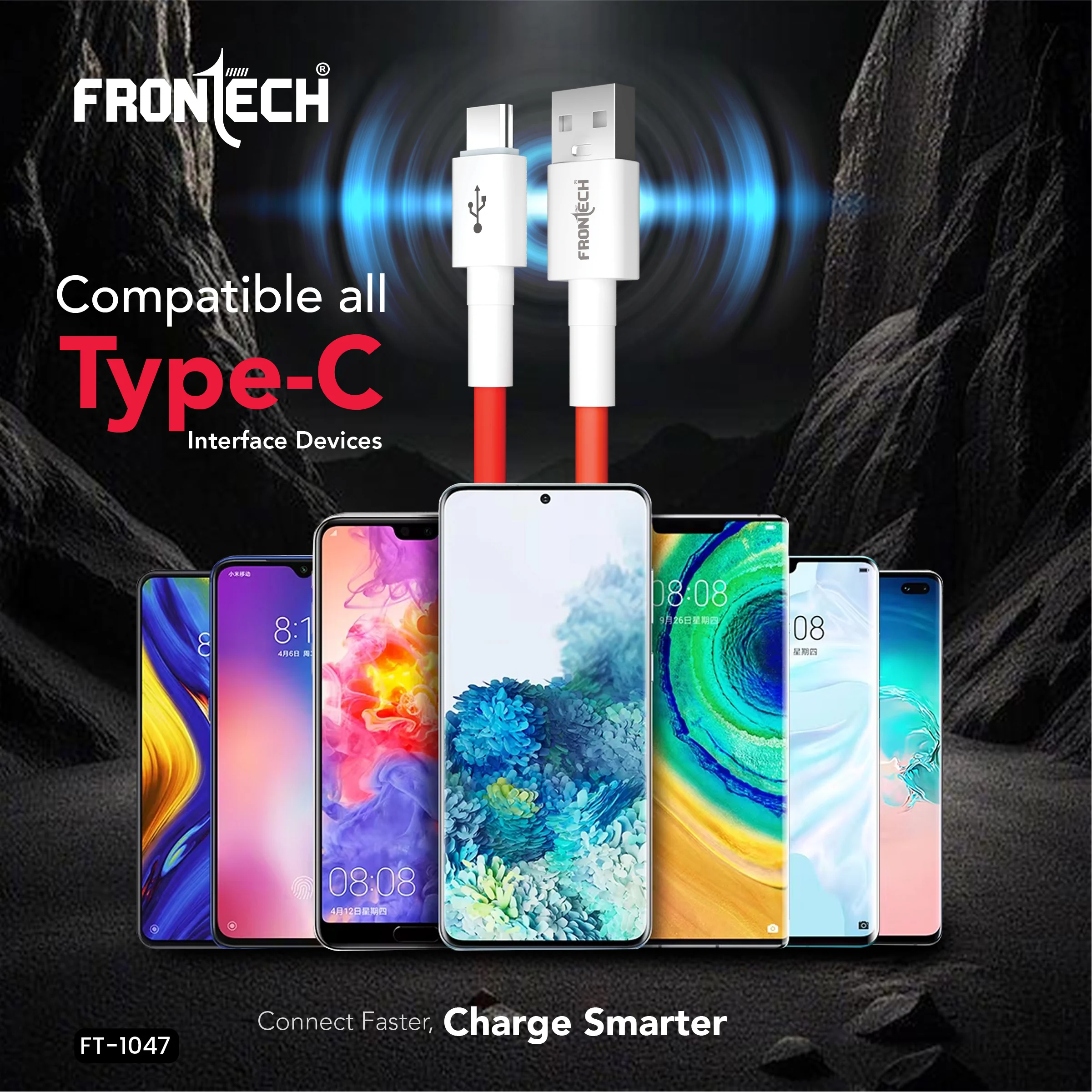 Frontech USB Type-C Fast Charging Cable | 100W Power Delivery | 1M Durable & Bend-Resistant | SuperSpeed Data Transfer | Red & White (FT-1047) - Image 7
