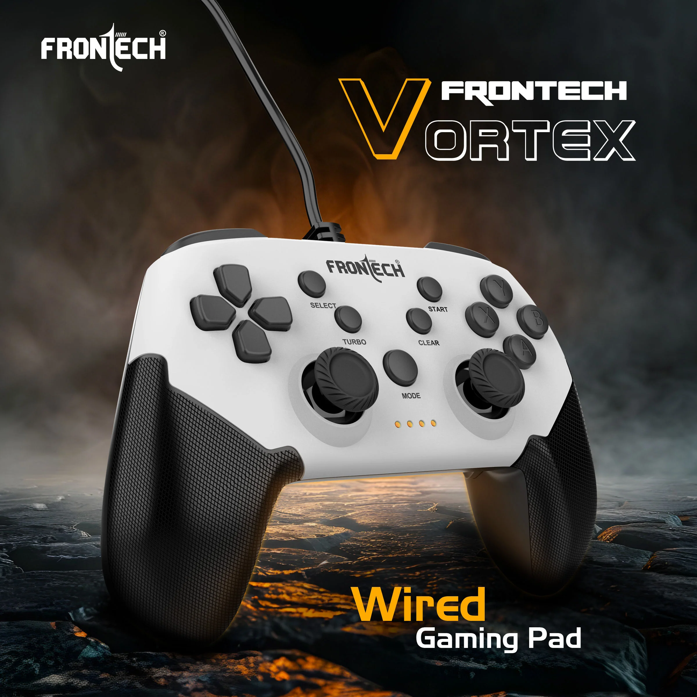 Frontech Vortex Wired Gaming Pad with Dual Vibration Motor, Programmable Macro Buttons, 1.8M USB Cable, for PC Windows/PS3/Android (GP-0012) - Image 2