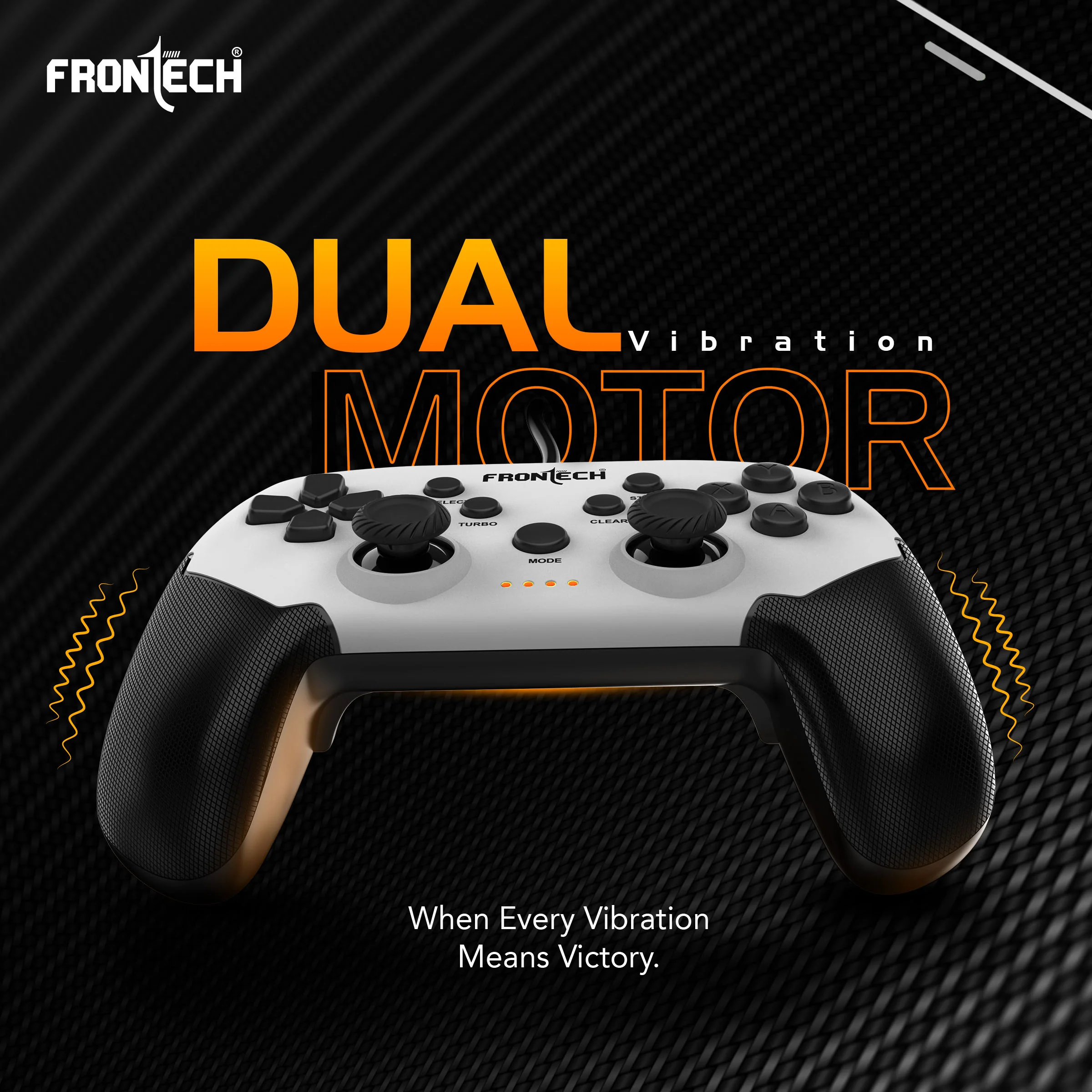 Frontech Vortex Wired Gaming Pad with Dual Vibration Motor, Programmable Macro Buttons, 1.8M USB Cable, for PC Windows/PS3/Android (GP-0012) - Image 3