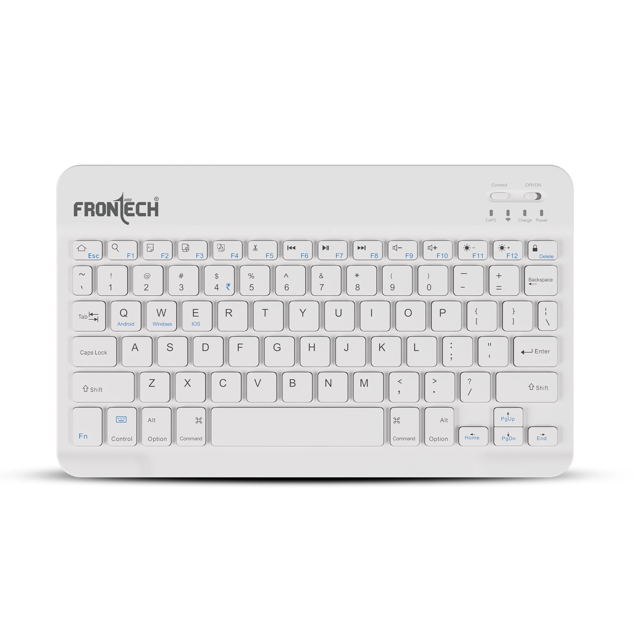 Frontech Wireless Mini Bluetooth Keyboard|78 Standard Keys|120 mAh Rechargeable Battery|1 year warranty