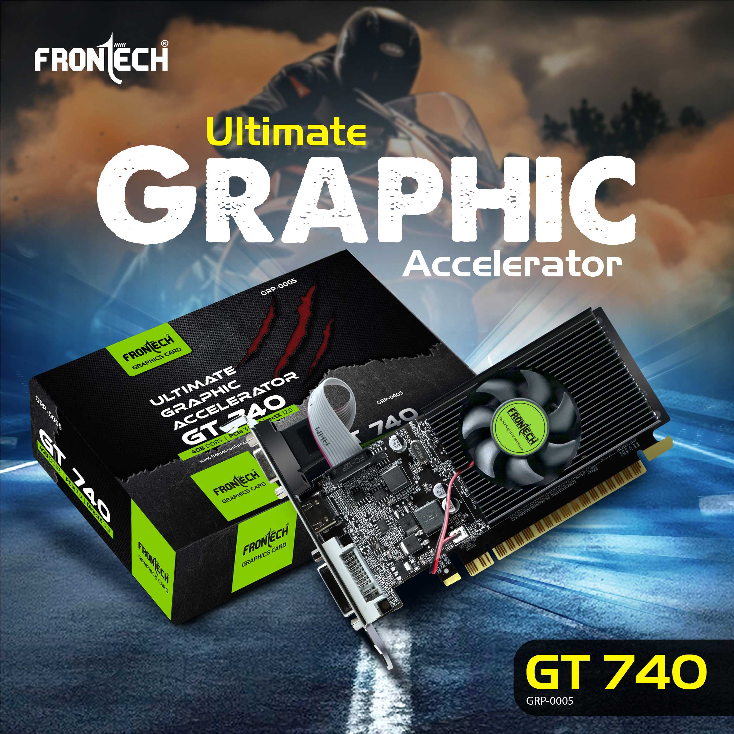 Frontech GT 740 4GB DDR3 Graphics Card | PCIe 3.0 | DirectX 12 | VGA/HDMI/DVI Triple Output | Silent Cooling Fan with High-Efficiency Radiator |  Graphic Accelerator (GRP-0005) - Image 2