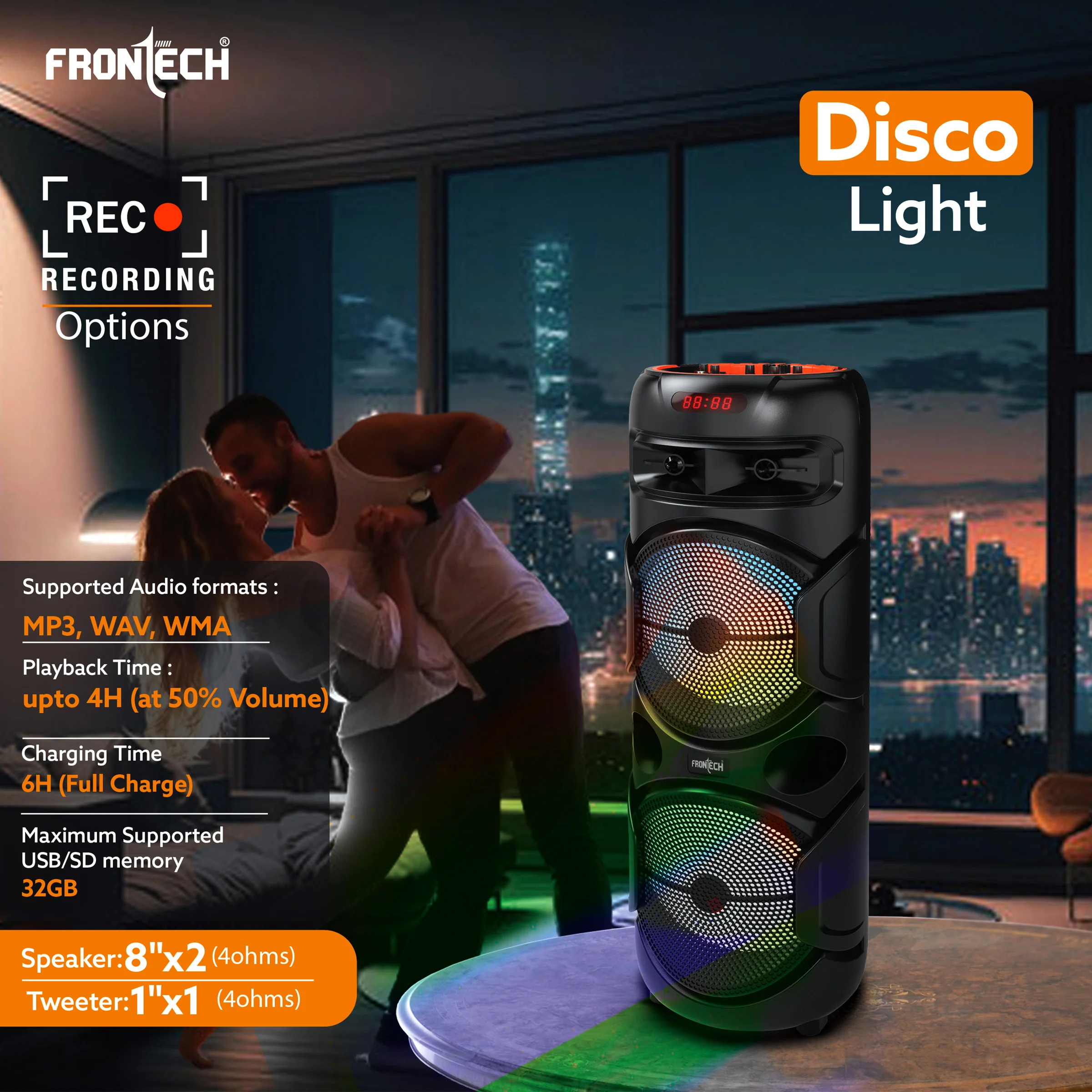 Frontech Spectra TWS Wireless 48W Bluetooth 5.0 Trolley Speaker (SW-0134) - Image 3